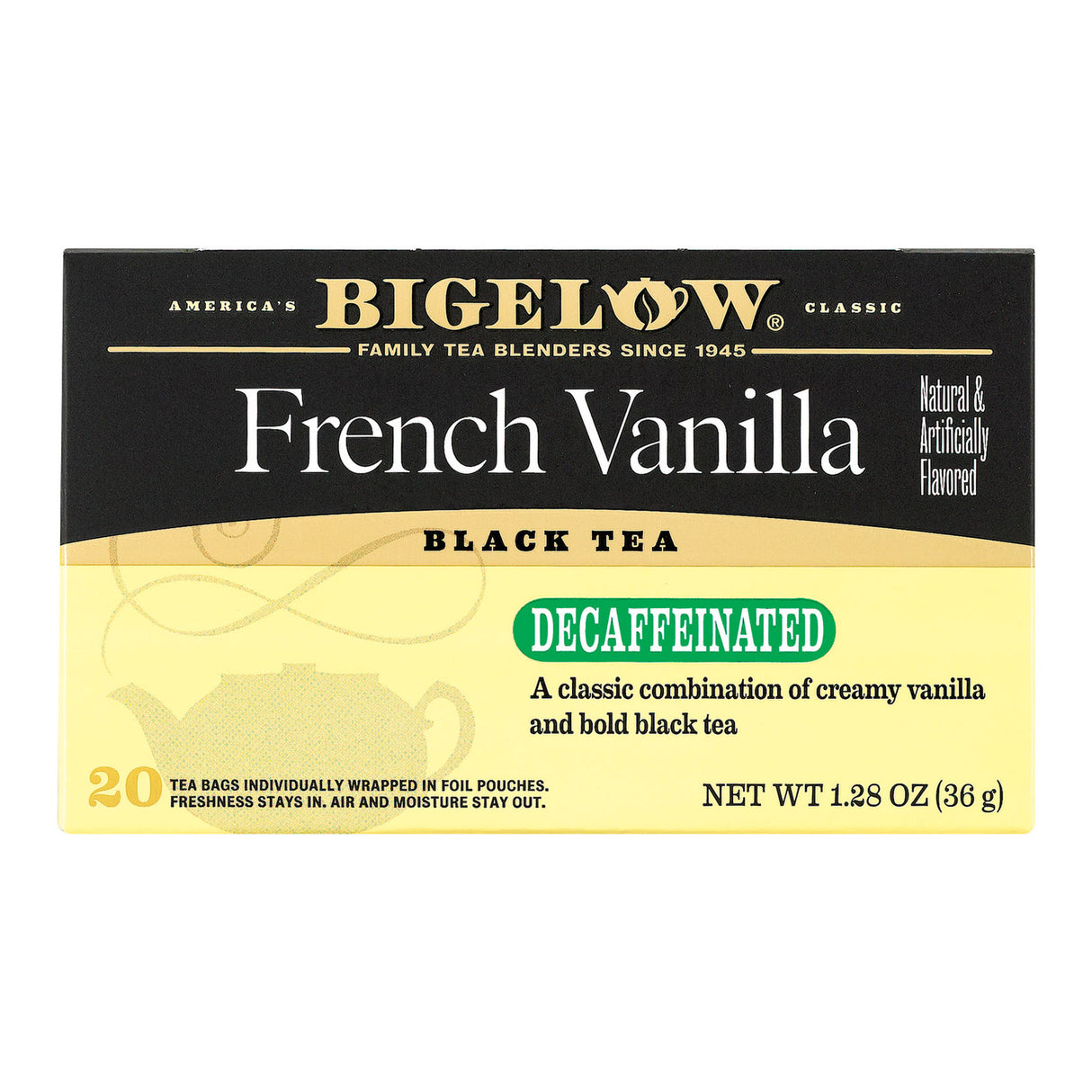 Bigelow Decaf French Vanilla Herbal Tea For Restful Sleep (Pack of 6 - 20 Tea Bags) - Cozy Farm