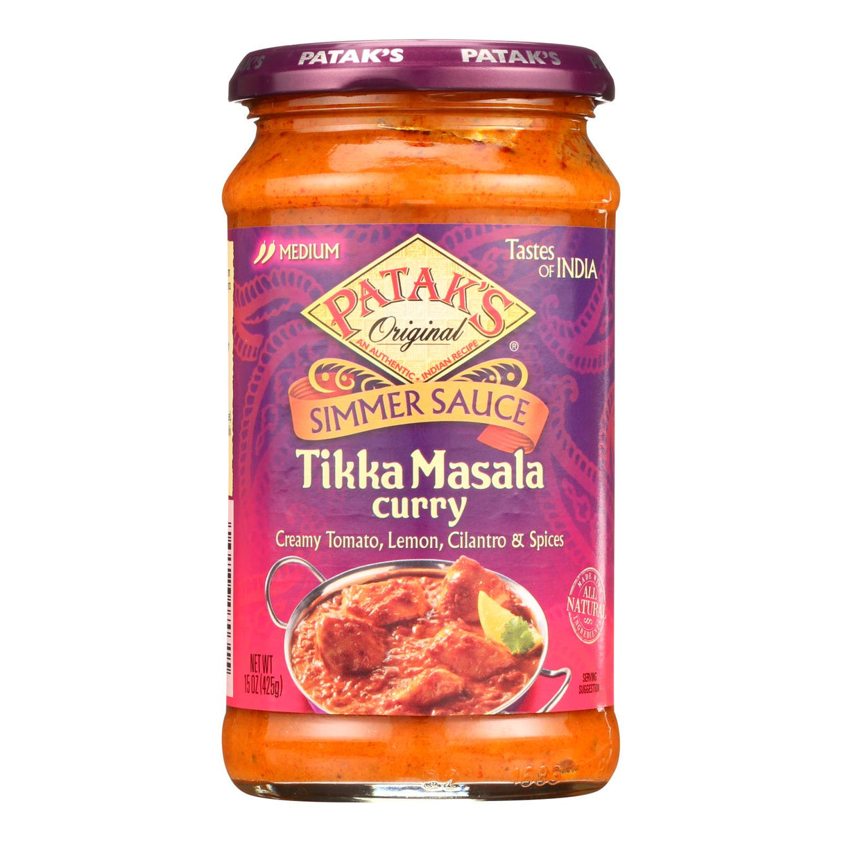 Patak's Simmer Sauce Tikka Masala Curry (Medium, 15 Oz., Pack of 6) - Cozy Farm