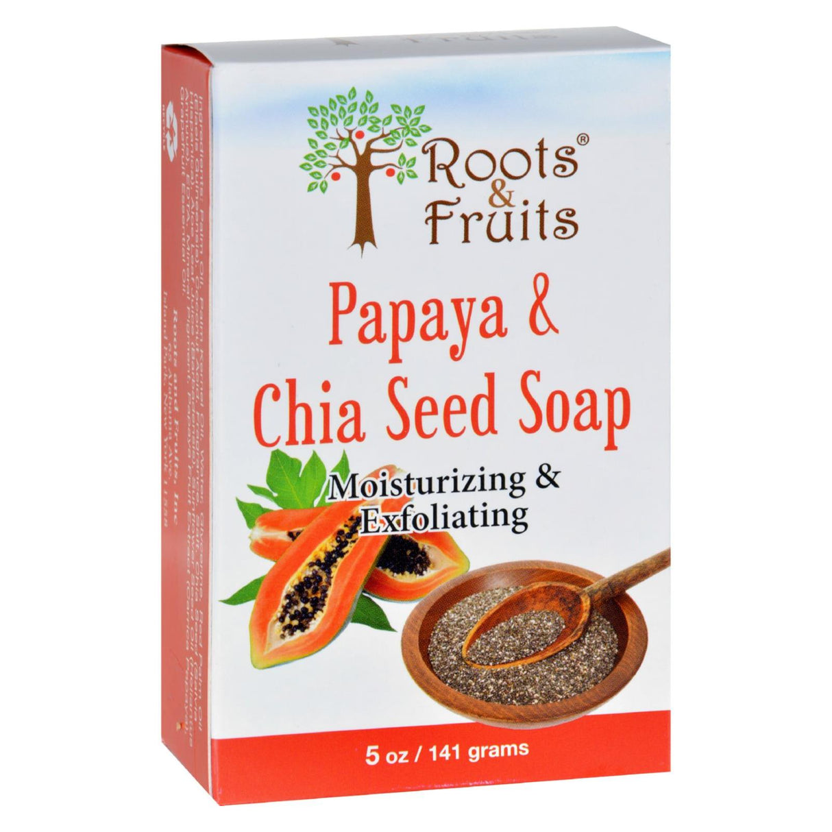 Roots And Fruits Papaya and Chia Seed Temperature Balancing Bar Soap - 5 Oz - Cozy Farm