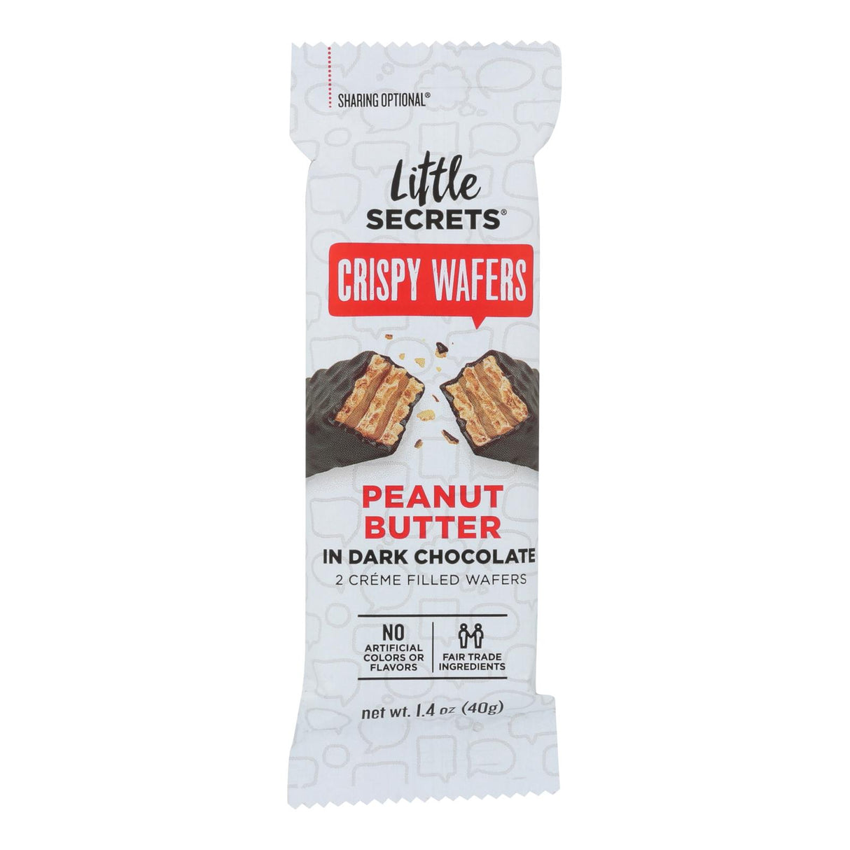 Little Secrets Crispy Wafer - Decadent Dark Chocolate Coated Peanut Butter - 1.4 Oz. (12-Pack) - Cozy Farm
