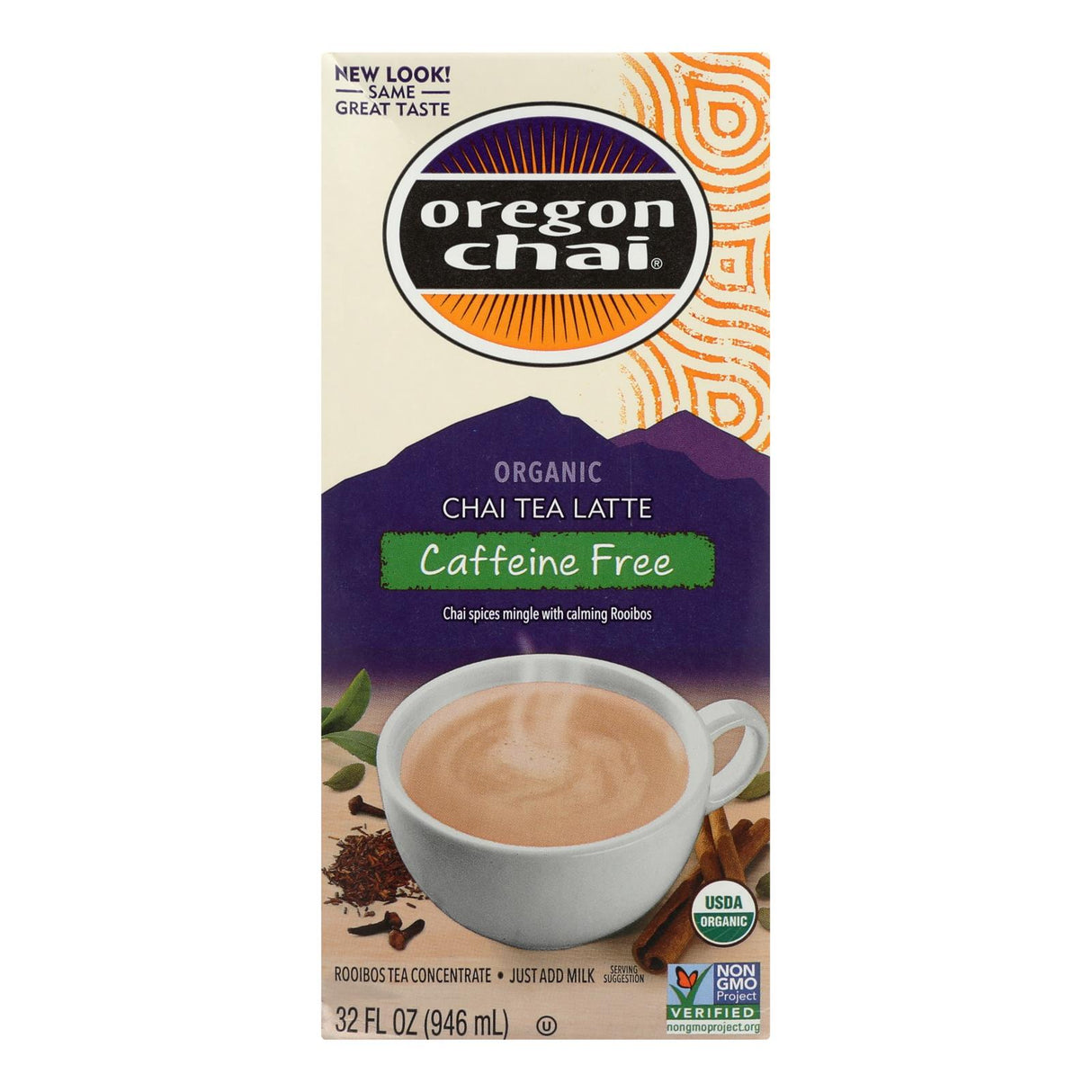 Oregon Chai Decaf Tea Latte Concentrate - Pack of 6 - 32 Fl Oz. - Cozy Farm