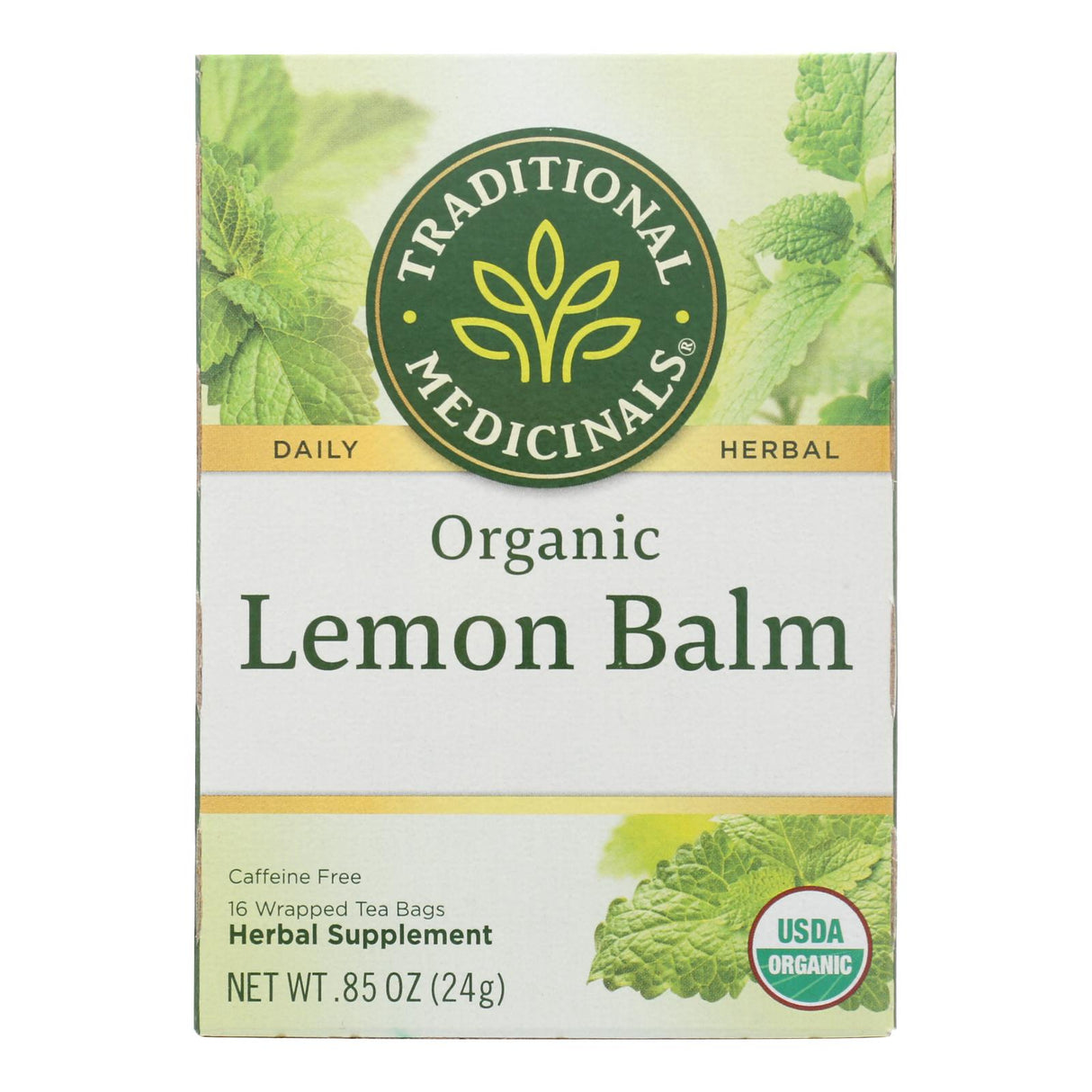 Traditional Medicinals Lemon Balm Herbal Tea, 16 Tea Bags (Pack of 6) - Cozy Farm