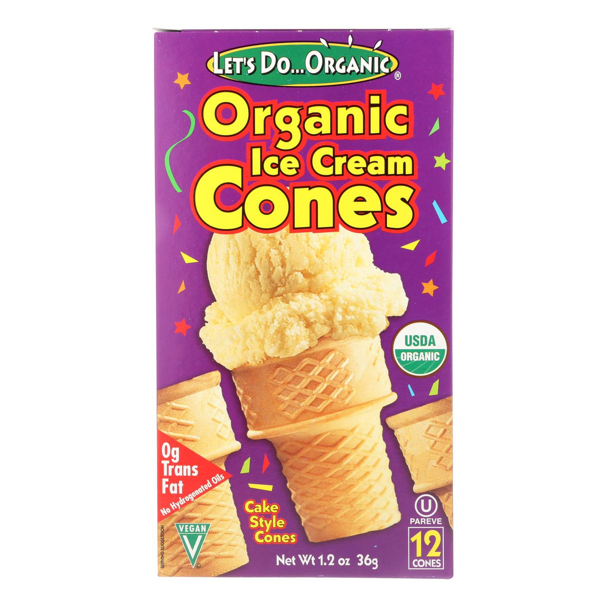 Let's Do Organic Sugar Cones (Pack of 12) - 1.2 Oz. - Cozy Farm