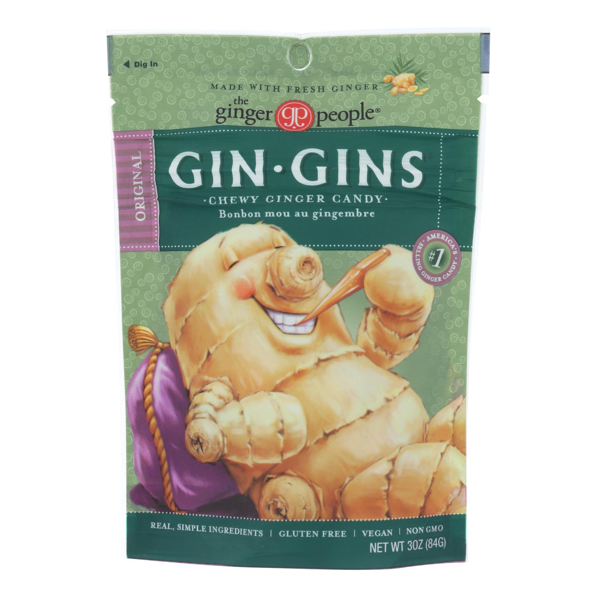 The Ginger People Gin Gins Original Chewy Ginger Candy (12-Pack, 3 oz. Each) - Cozy Farm