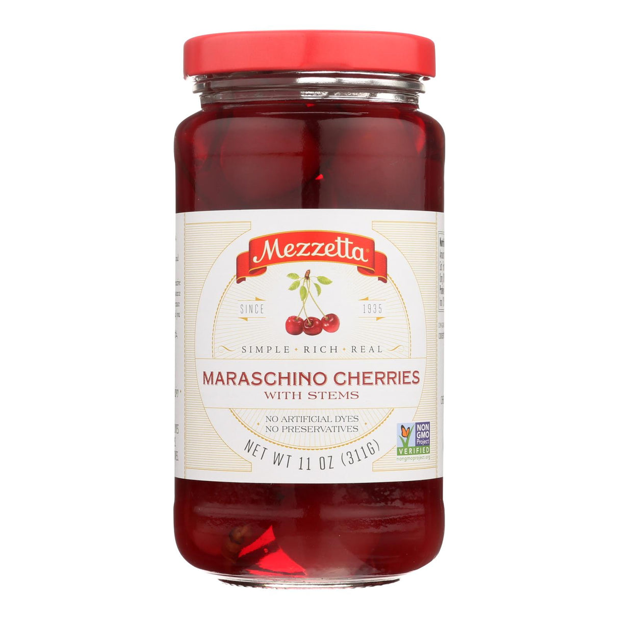 Mezzetta Sweet & Refreshing Maraschino Cherries with Stems, 11 Oz. (Pack of 6) - Cozy Farm