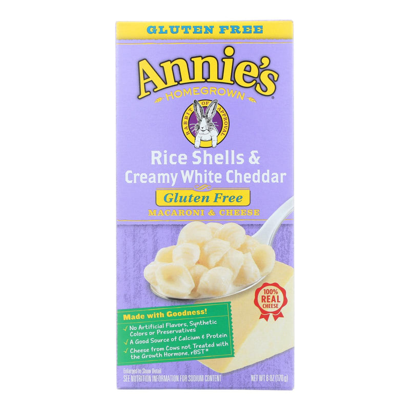 Annie's Homegrown Gluten-Free Rice Shells & Creamy White Cheddar Macaroni & Cheese, 6 oz (Pack of 12) - Cozy Farm 