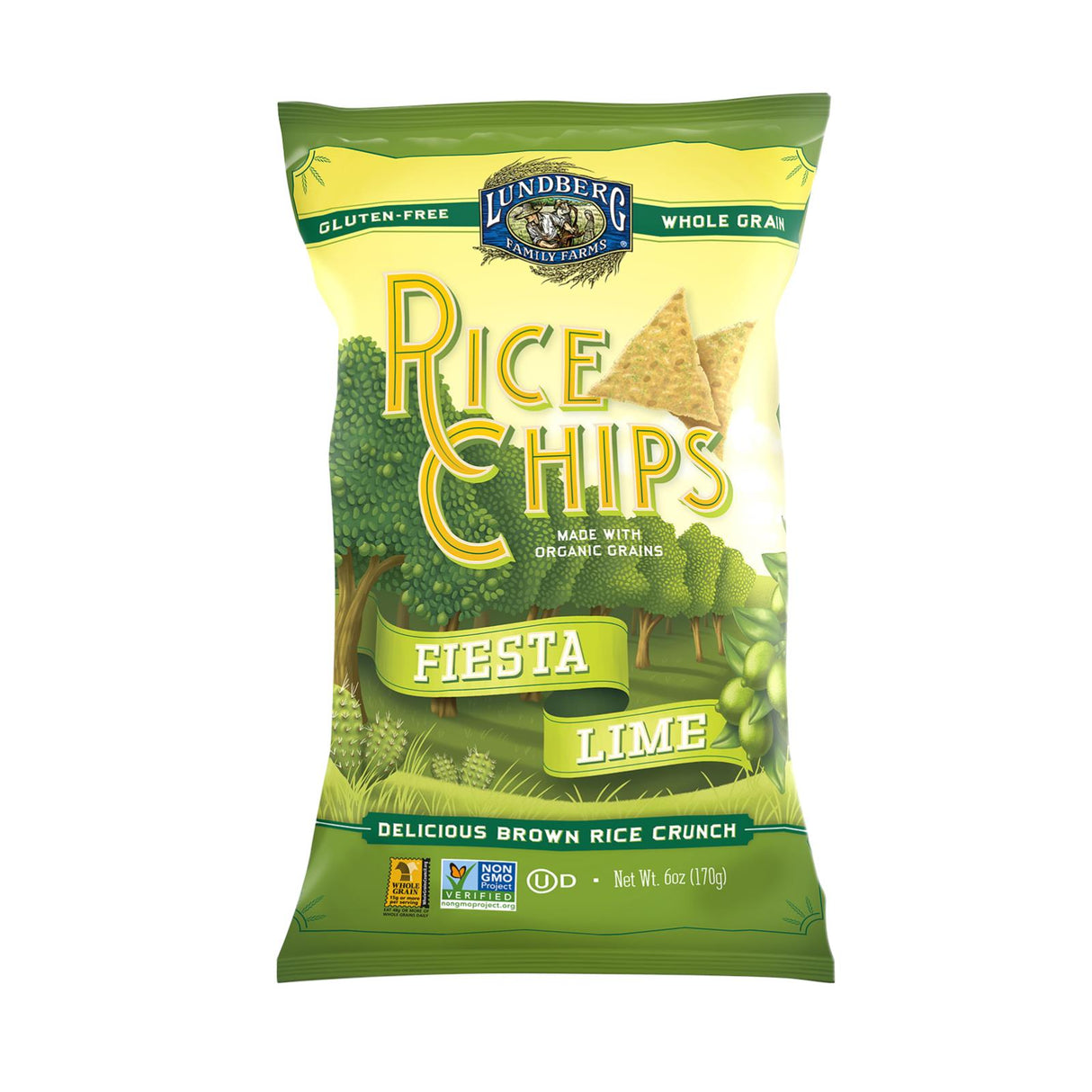Lundberg Family Farms Fiesta Lime Rice Chips, 6 Oz., 12-Pack - Cozy Farm