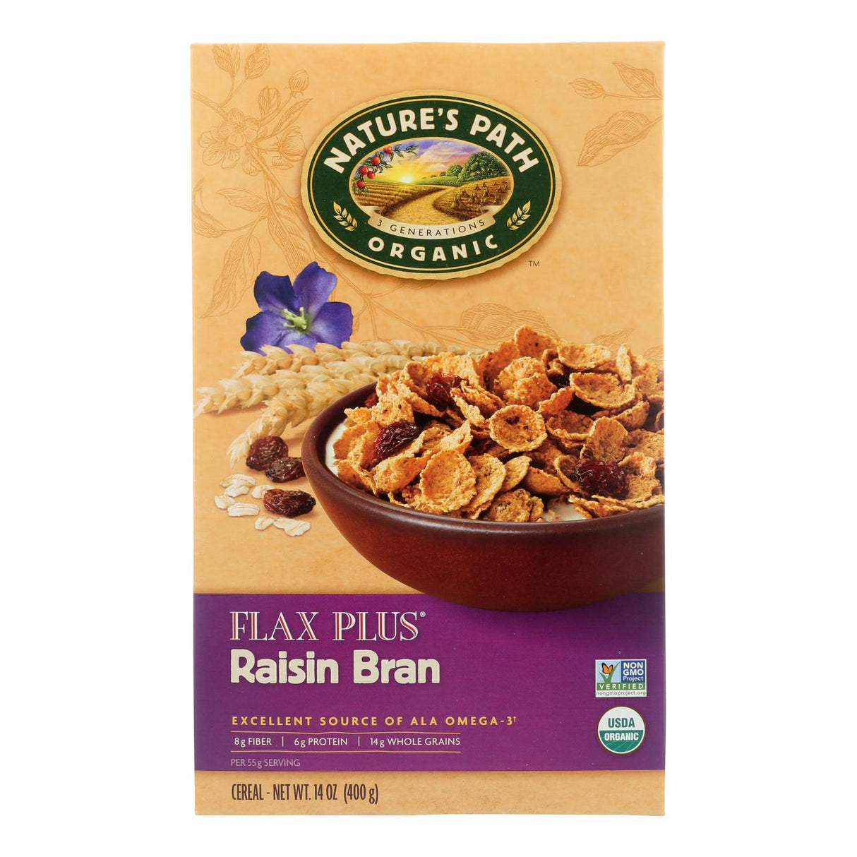 Nature's Path Organic Flax Plus Raisin Bran Cereal, Healthy Breakfast Option (Pack of 12) - Cozy Farm