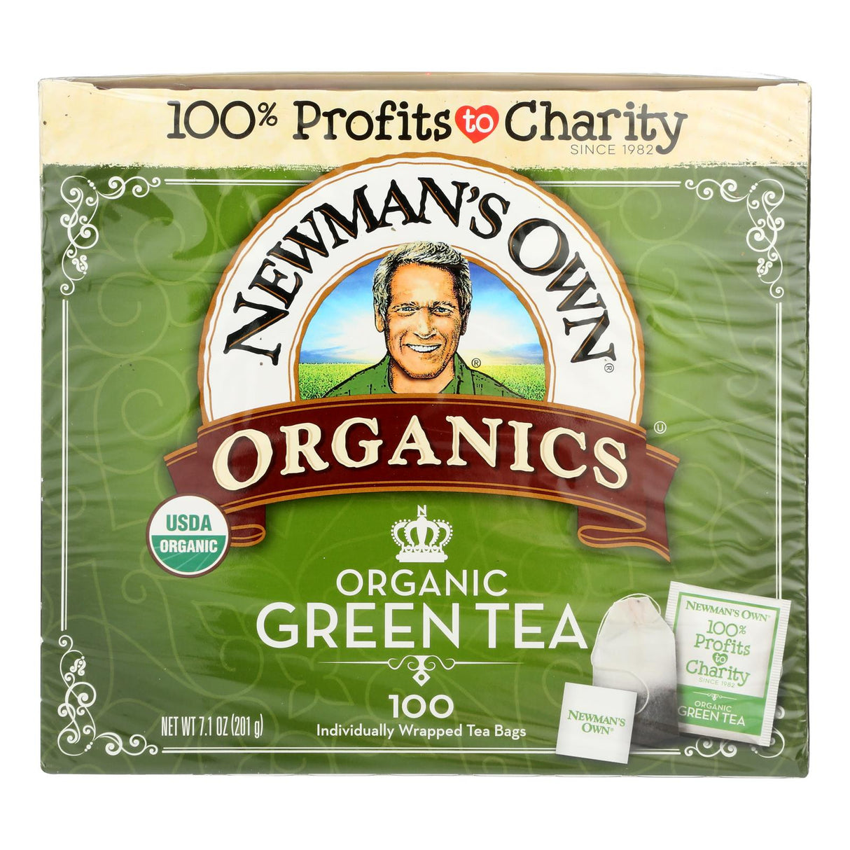 Newman's Own Organics 100% Pure Green Tea Bags (Pack of 5) - Cozy Farm