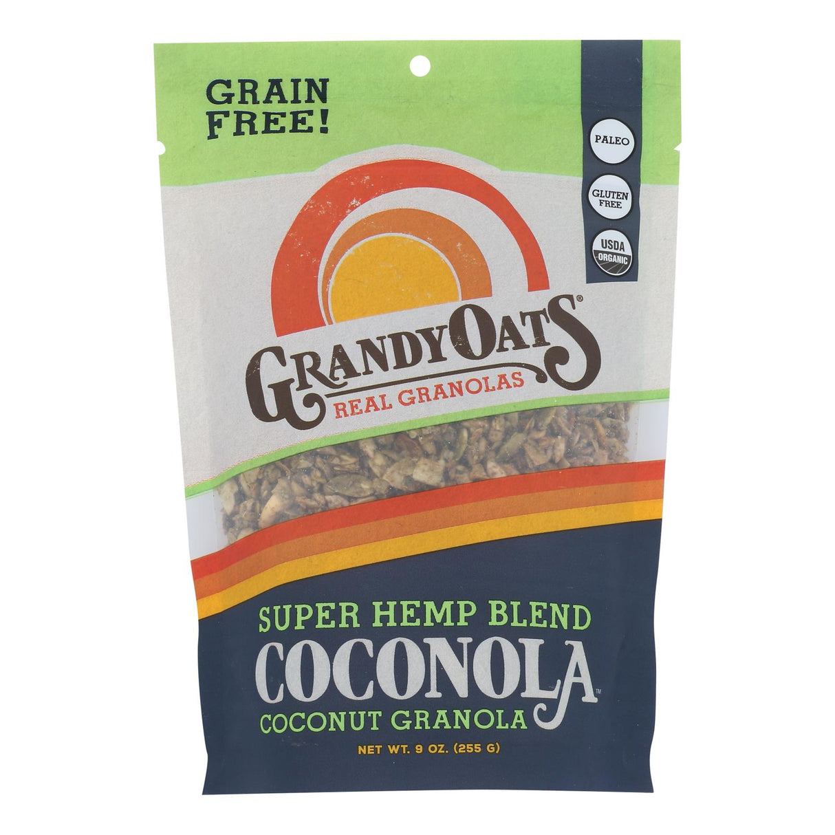 Grandy Oats Organic Granola Super Hemp Blend Coconola, 9 Oz., Pack of 6 - Cozy Farm