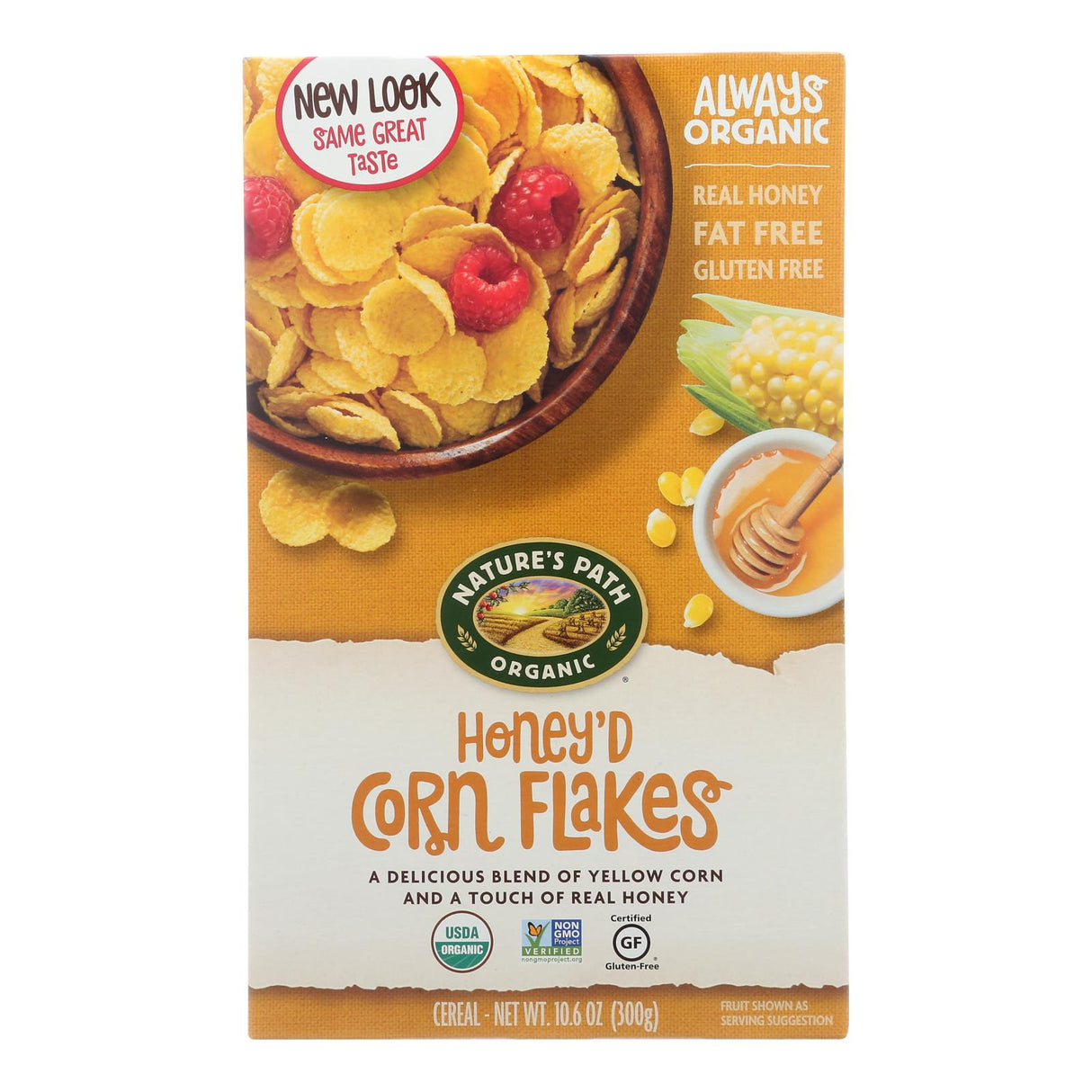 Nature's Path Organic Honey'd Corn Flakes Cereal - 10.6 Oz., Pack of 12 - Cozy Farm