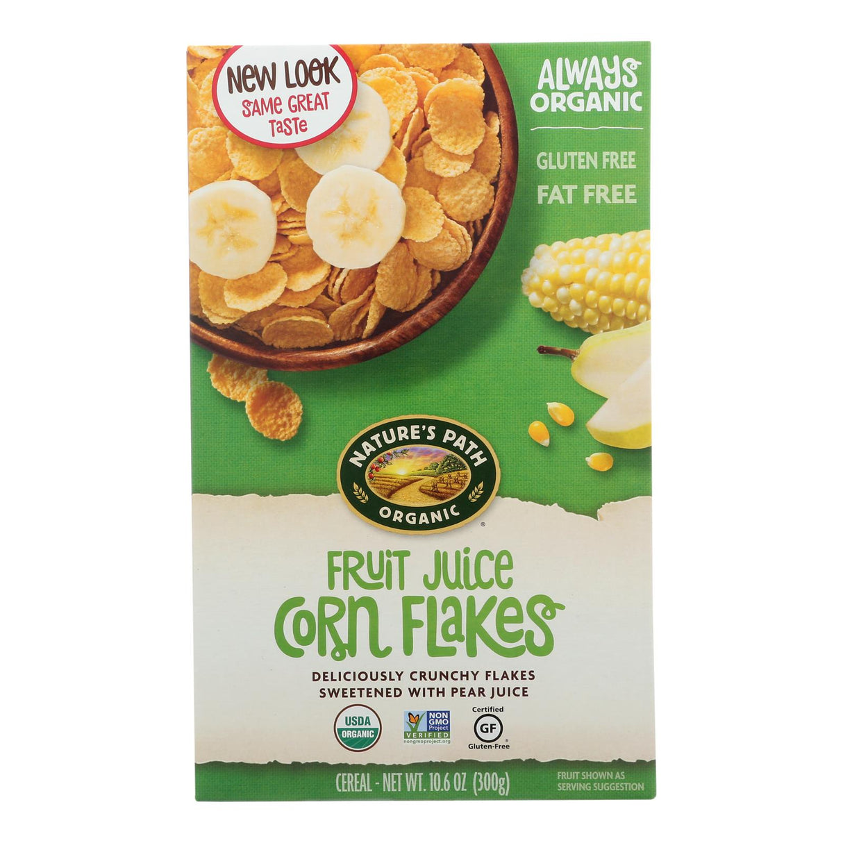 Nature's Path Organic Corn Flakes, Fruit Juice Sweetened, 10.6 Oz. (Pack of 12) - Cozy Farm