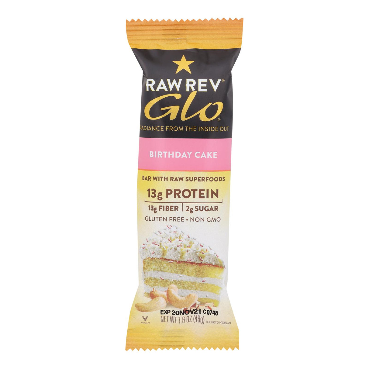 Raw Revolution - Bar Glo Birthday Cake - Case Of 12 - 1.6 Oz - Cozy Farm