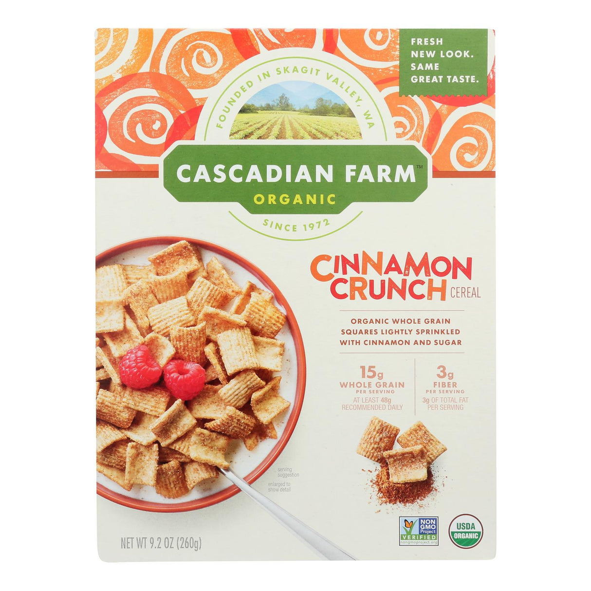 Cascadian Farm Organic Cinnamon Crunch Cereal, 9.2 Oz. (Pack of 10) - Cozy Farm