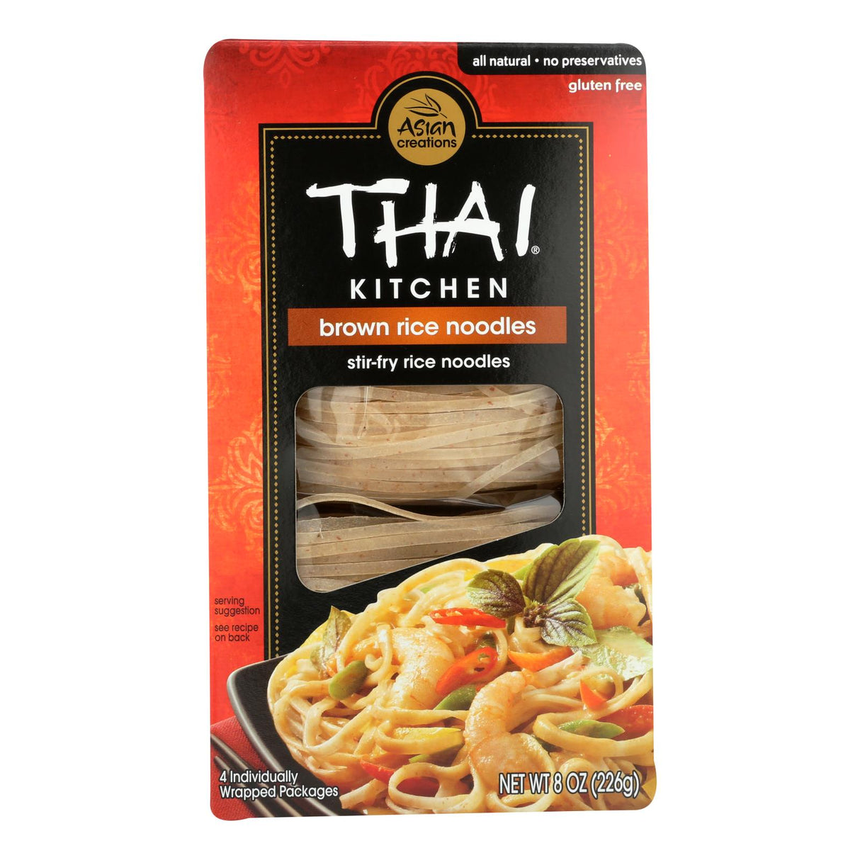 Thai Kitchen Gluten Free Brown Rice Noodles (Pack of 6 - 8 Oz.) - Cozy Farm