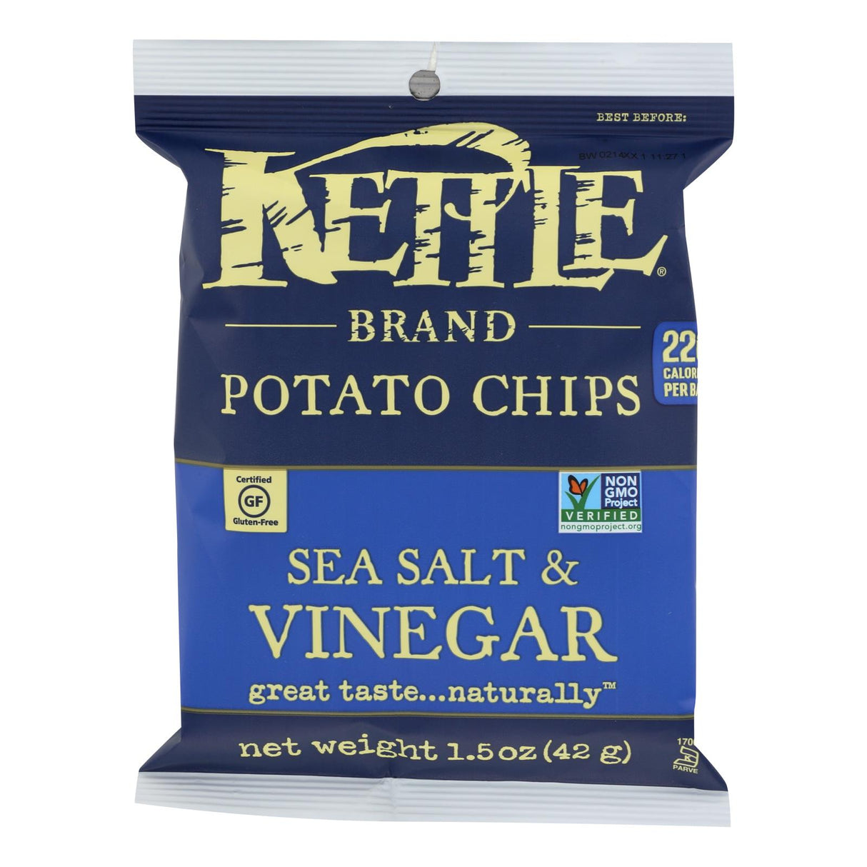 Kettle Brand Sea Salt & Vinegar Potato Chips (Pack of 24 - 1.5 Oz) - Cozy Farm