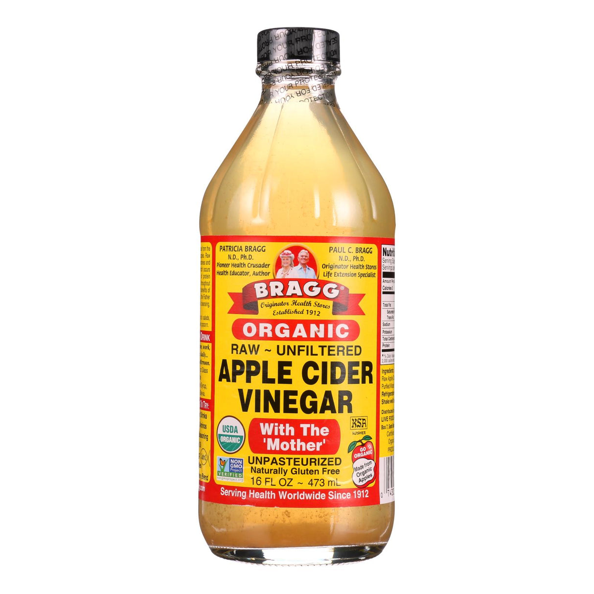 Bragg's Organic Raw Unfiltered Apple Cider Vinegar, 16 oz Each - Cozy Farm