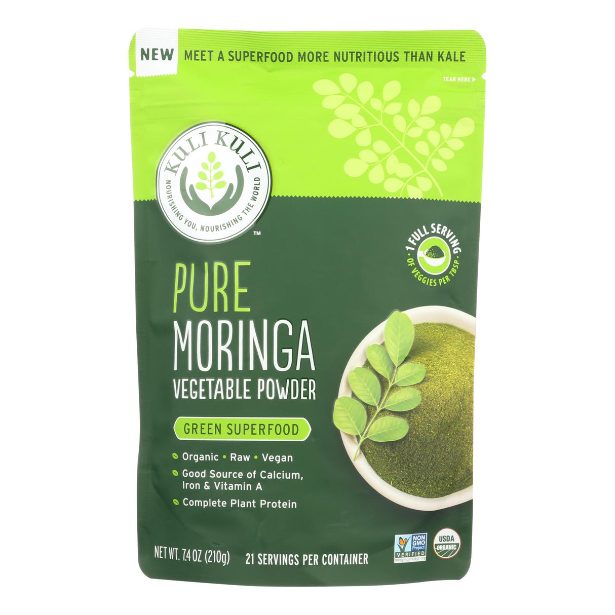 Kuli Kuli Pure Moringa Leaf Powder - 7.4 Oz. - Cozy Farm