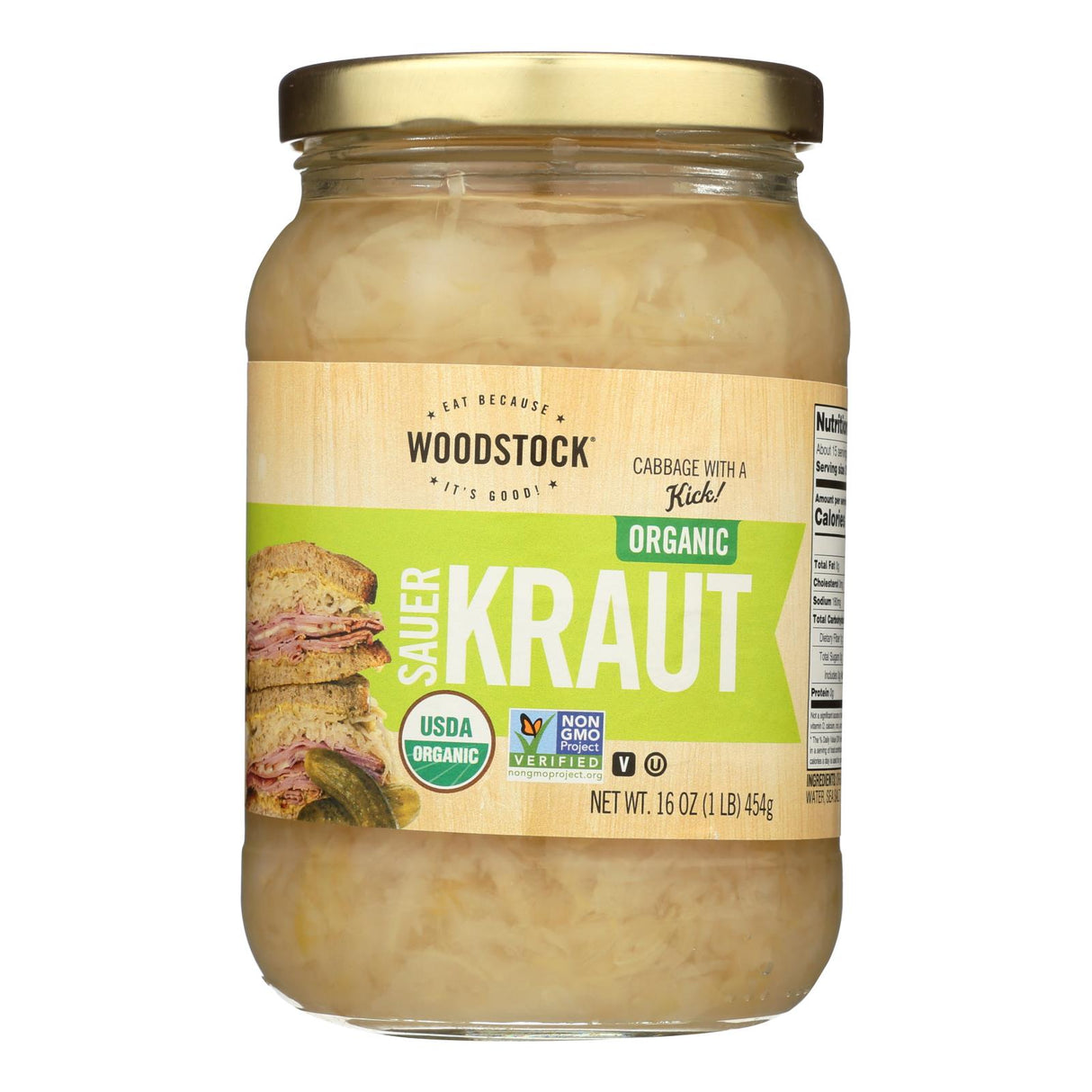 Woodstock Organic Sauerkraut, 12 Pack x 16 Oz., Supports Digestive Health - Cozy Farm