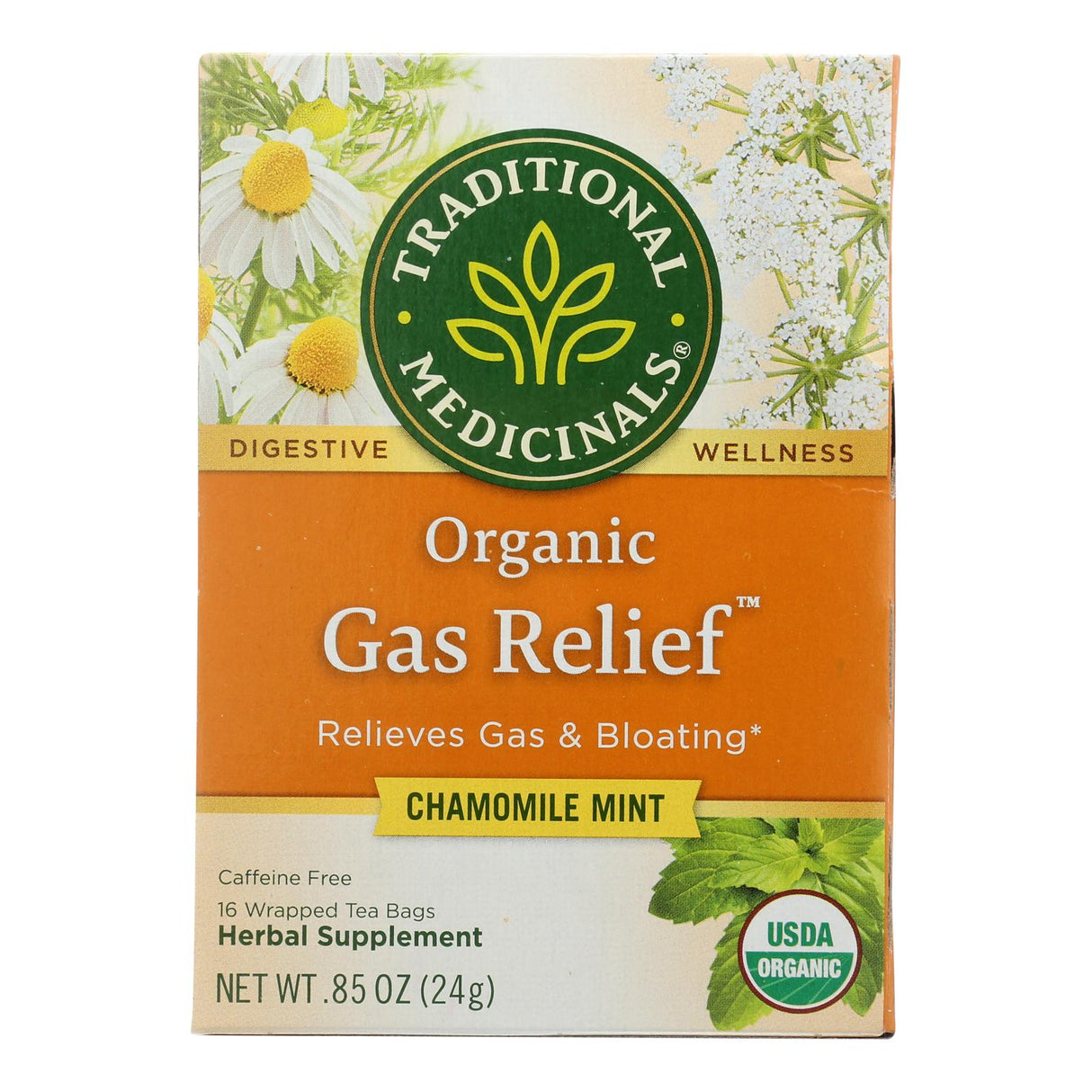 Traditional Medicinals Organic Gas Relief Tea (6 x 16 Bags) - Cozy Farm