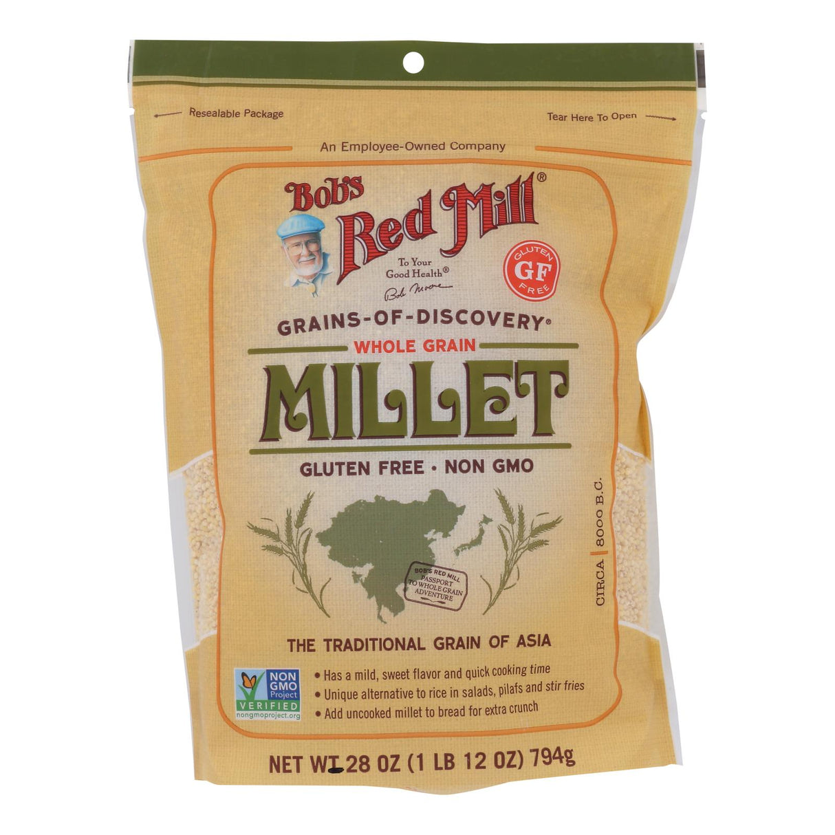 Bob's Red Mill Gluten-Free Millet: Wholesome Grain (28 oz, Pack of 4) - Cozy Farm