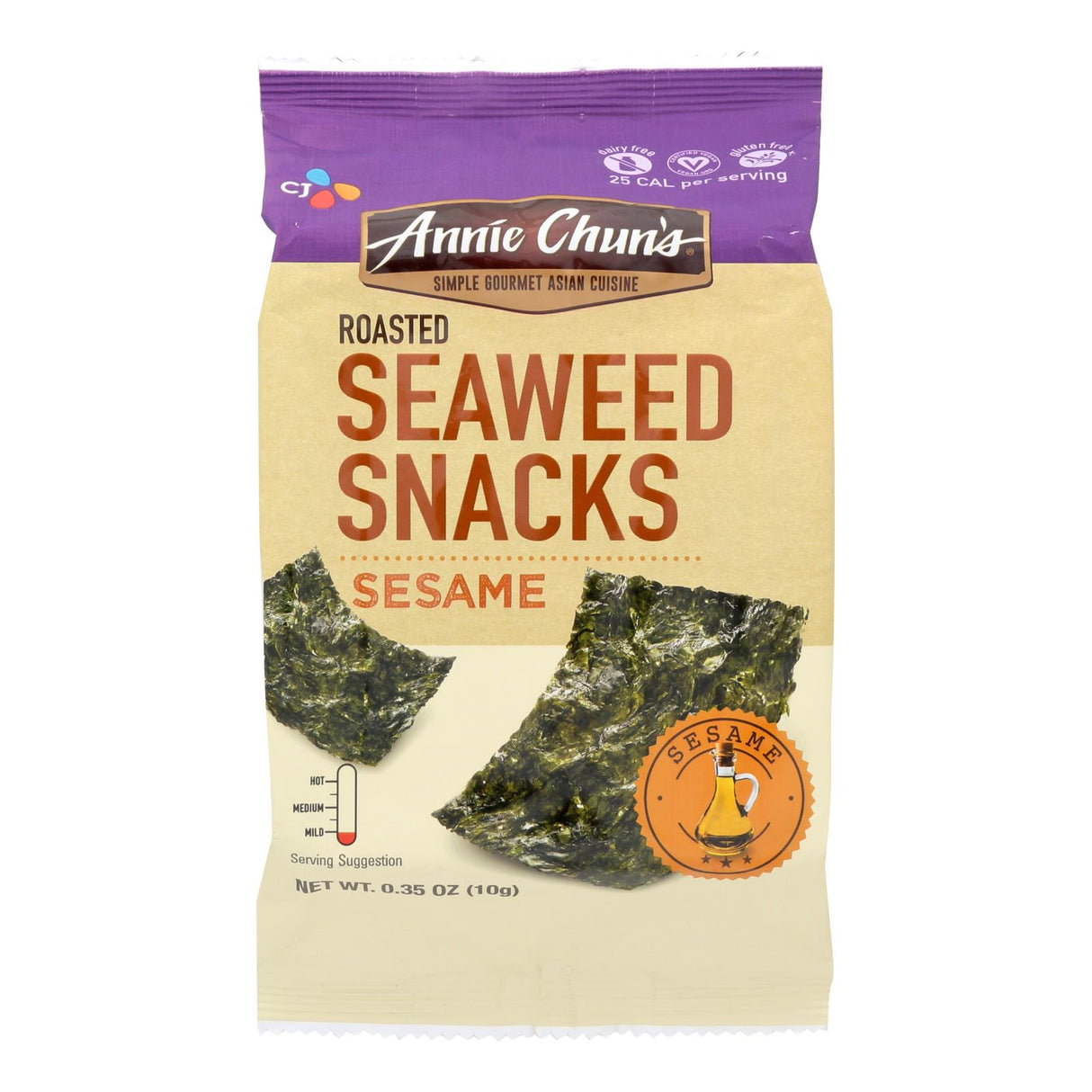 Annie Chun's Roasted Sesame Seaweed Snacks, Pack of 12 - 0.35 Oz. Each - Cozy Farm