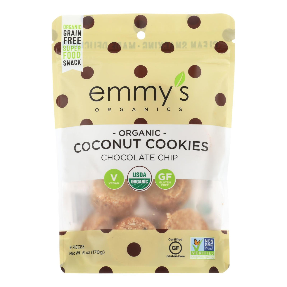 Emmy's Organics Chocolate Chip Cookies, Pack of 8, 6 Oz. Each - Cozy Farm
