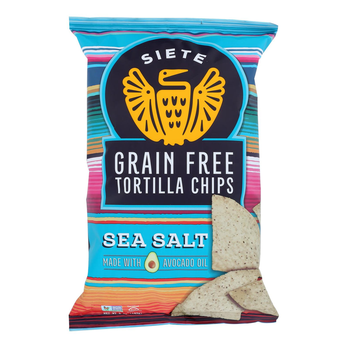 Siete Grain Free Tortilla Chips, Almond Flour, Sea Salt (Pack of 12 - 5 Oz.) - Cozy Farm