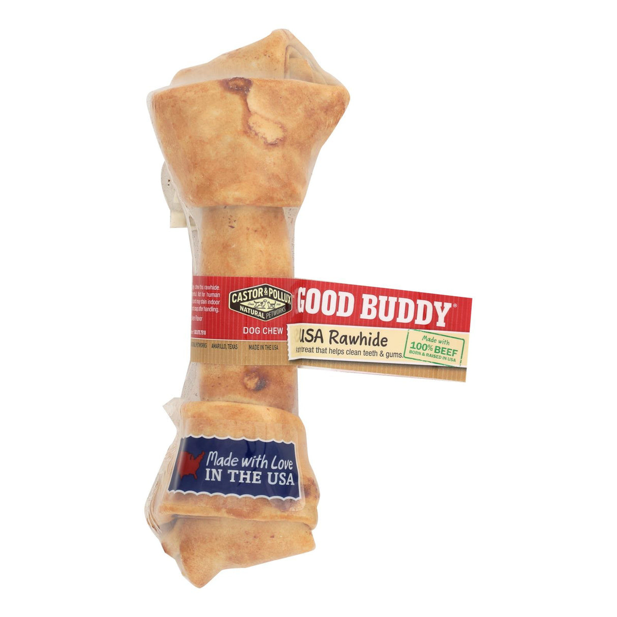 Castor and Pollux Good Buddy Rawhide Bone Dog Treat (Pack of 12) - 6-7 Inch - Cozy Farm