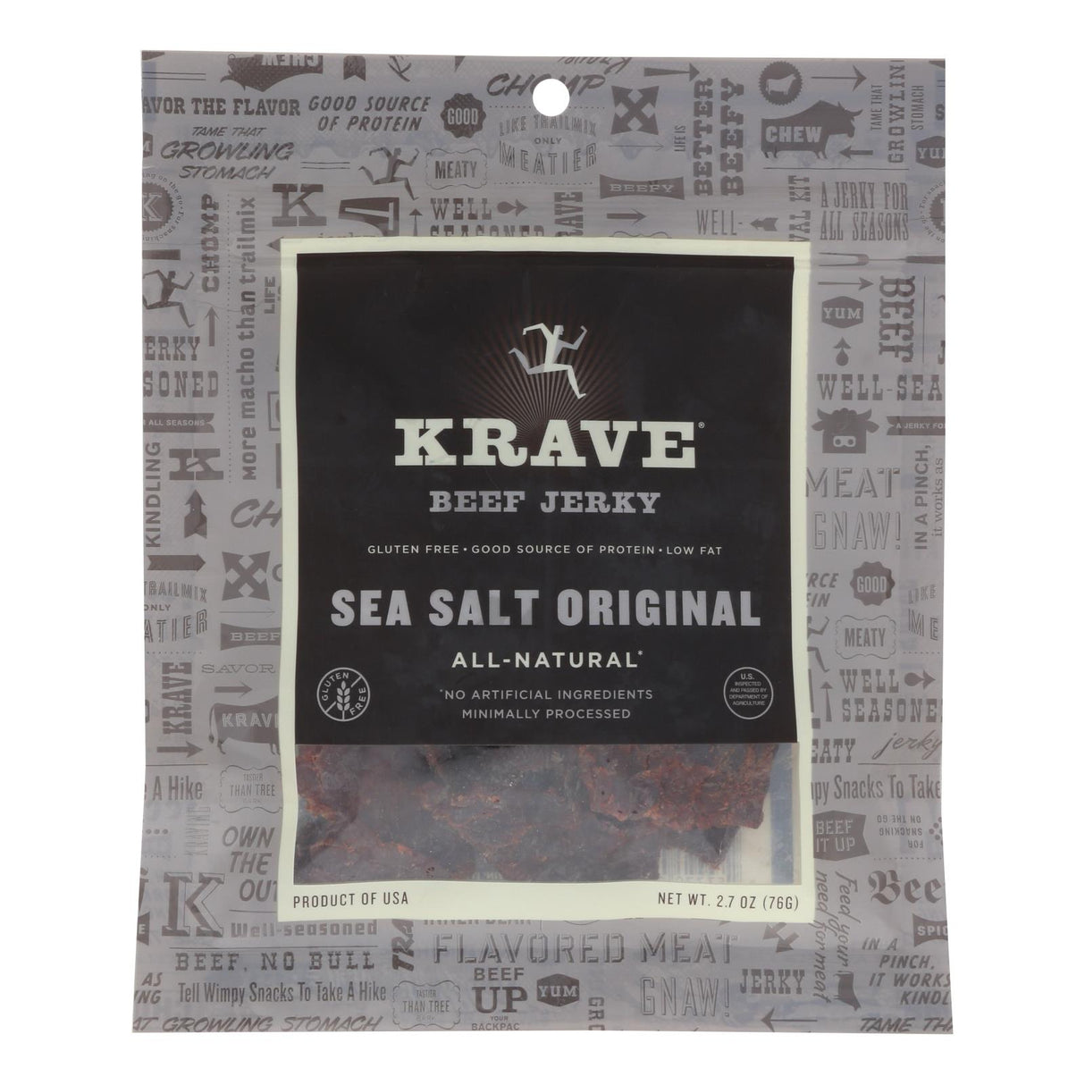 Krave Sea Salt Original Beef Jerky, 8-Pack, 2.7 Oz. - Cozy Farm