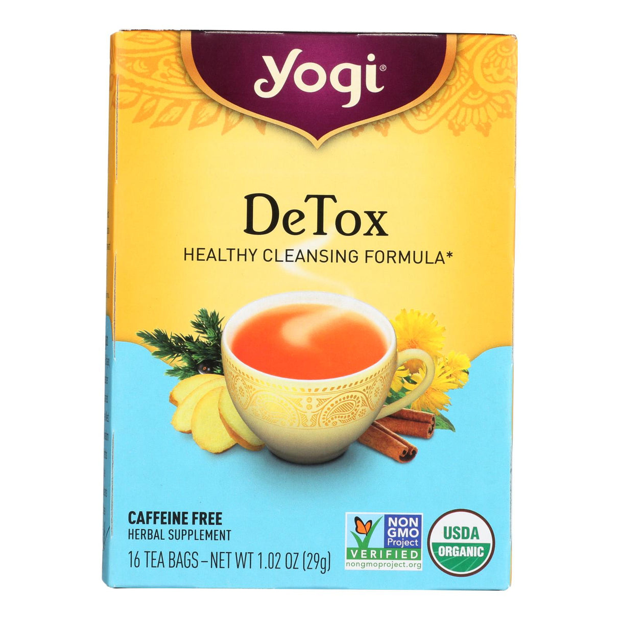 Yogi Detox Herbal Tea: 6x16 Tea Bags for Natural Cleansing - Cozy Farm