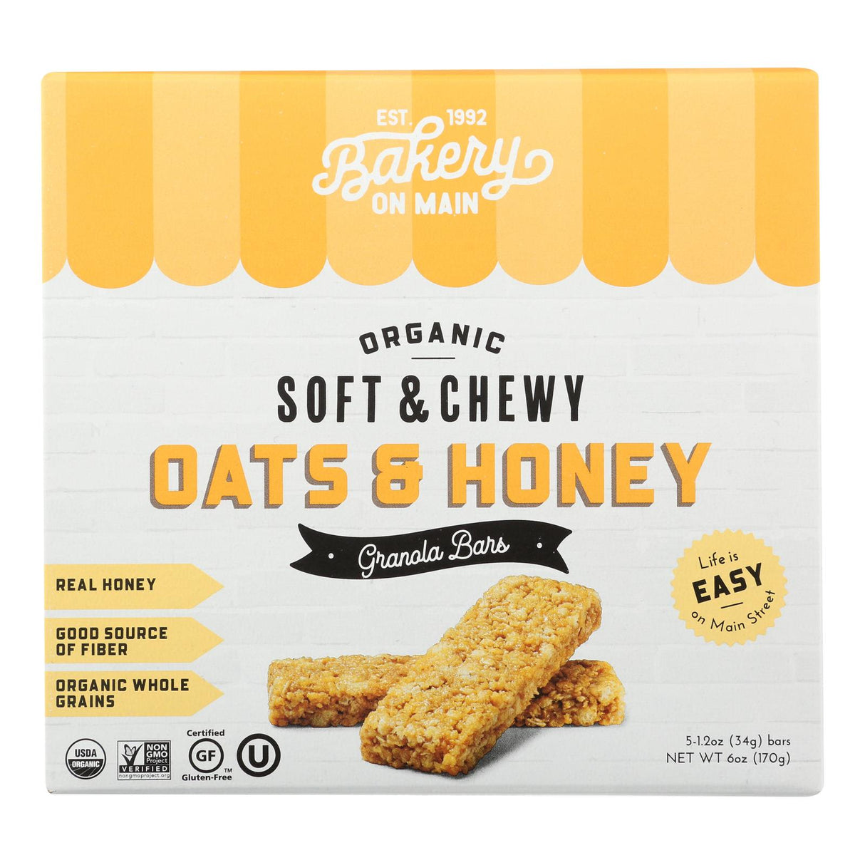 Bakery On Main Granola Bar Oats & Honey (Pack of 6, 5.1oz Each) - Cozy Farm