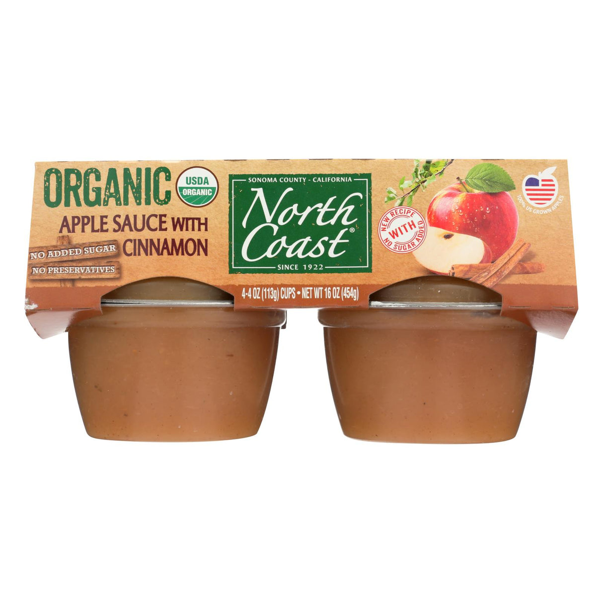 North Coast Organic Apple Sauce (Pack of 48 - 4 Oz.) - Cozy Farm