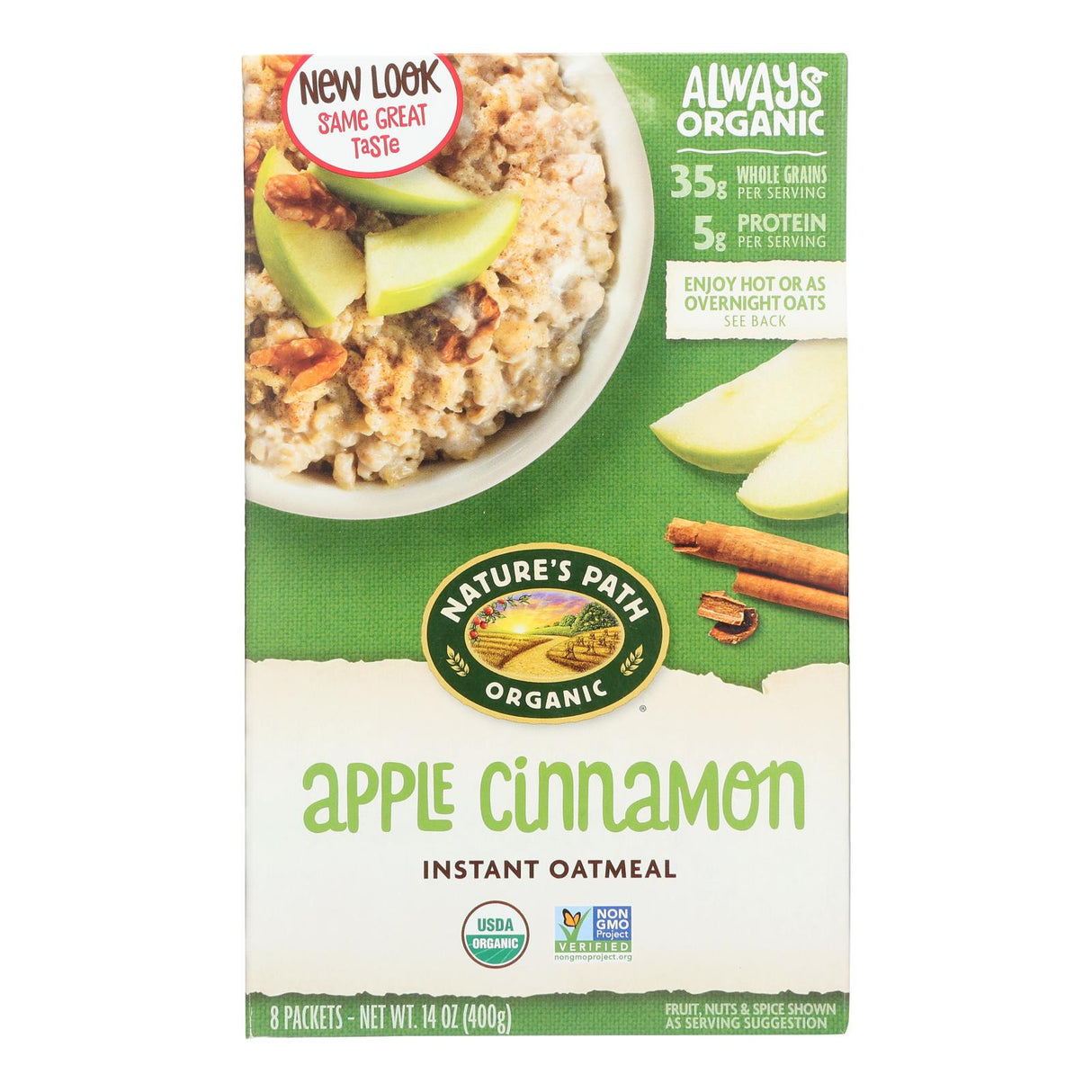 Nature's Path Hot Oatmeal - Apple Cinnamon, 14 Oz. (Pack of 6) - Cozy Farm
