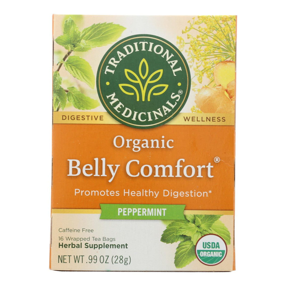 Traditional Medicinals Belly Comfort Peppermint Tea - Caffeine Free - 16 Count - Cozy Farm