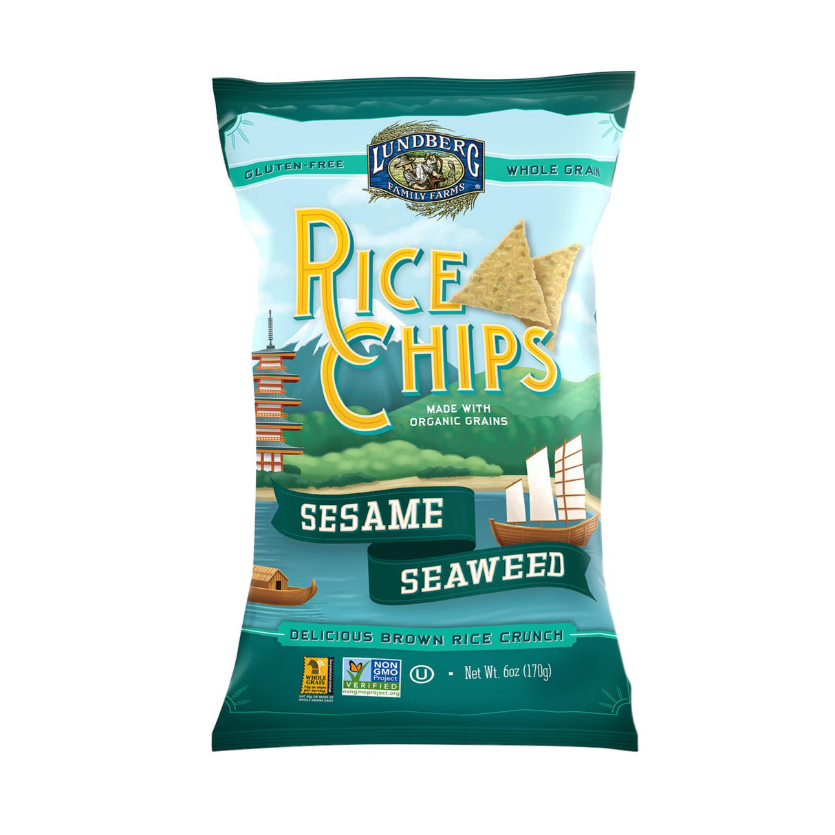 Lundberg Sesame Seaweed Brown Rice Chips (12 Pack, 6 Oz. Each) - Cozy Farm