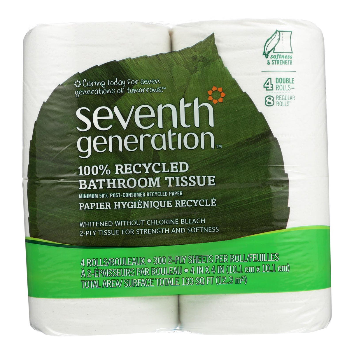 Seventh Generation Soft & Strong Bathroom Tissue, Pack of 12 Rolls (300 Count) - Cozy Farm