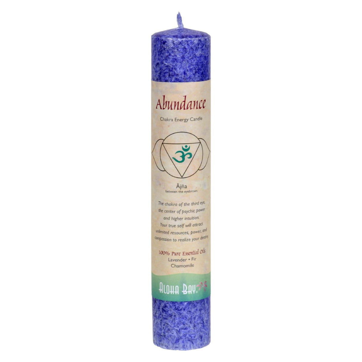 Aloha Bay Chakra Pillar Candle: Abundance, Indigo, 2.2 lbs - Cozy Farm