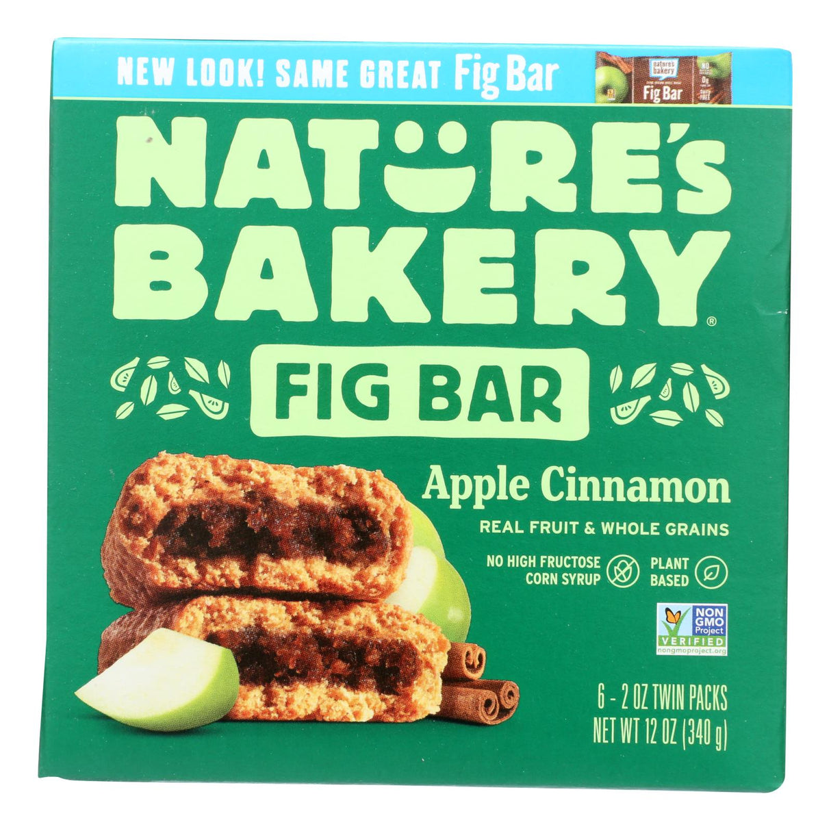 Nature's Bakery Stone-Ground Whole Wheat Fig Bar, 2 Oz., Apple Cinnamon Flavor (Pack of 6) - Cozy Farm