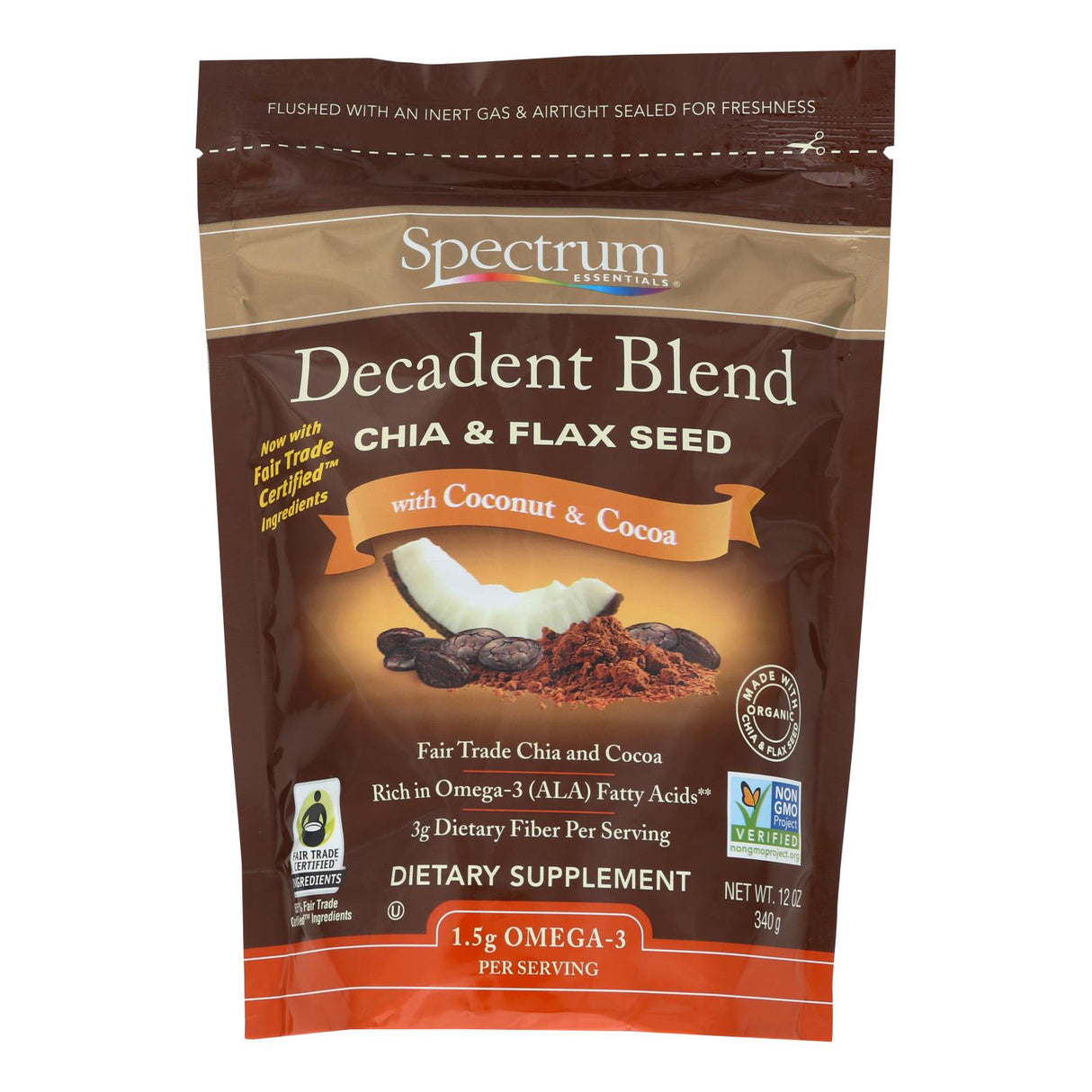 Spectrum Essential Organic Cocoa Coconut Chia Flax Blend - Cozy Farm