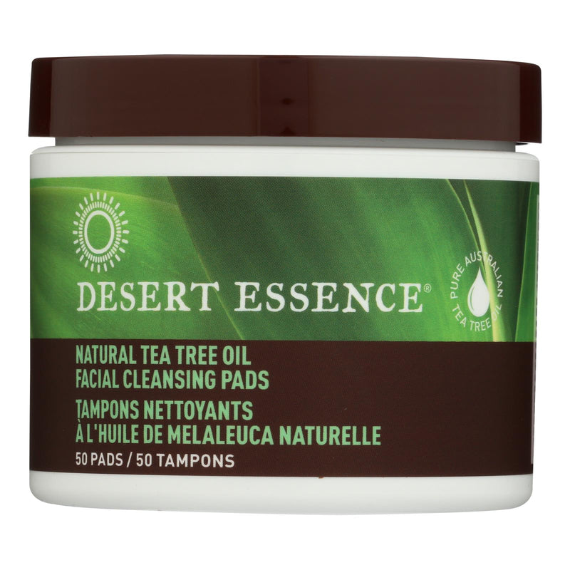Desert Essence Natural Tea Tree Oil Facial Cleansing Pads - Original (Pack of 50) - Cozy Farm 