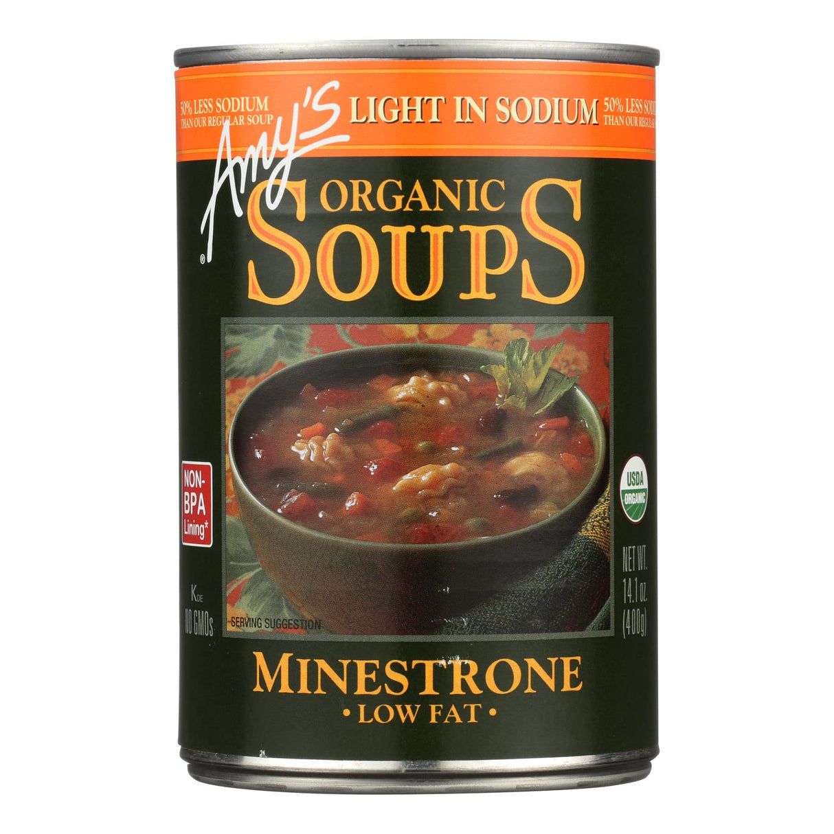 Amy's Organic Low Sodium Minestrone Soup, 12 Units of 14.1 Oz Cans - Cozy Farm
