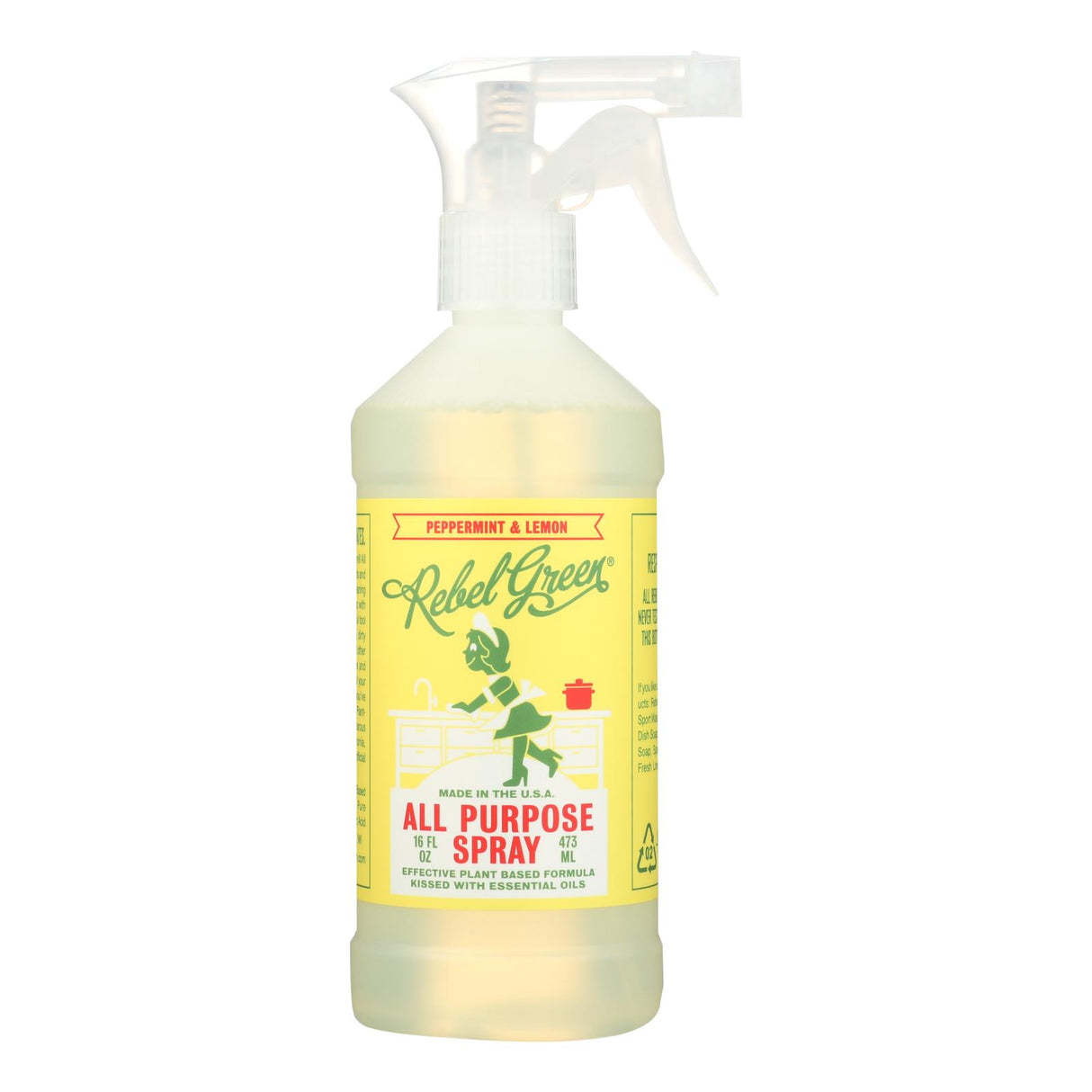 Rebel Green All-Purpose Spray (Pack of 4) - 16 Fl Oz. Peppermint Lemon - Cozy Farm