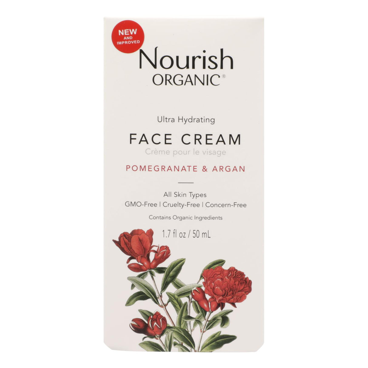 Organic Nourish Ultra-Hydrating Argan & Pomegranate Facial Cream - 1.7 Oz - Cozy Farm