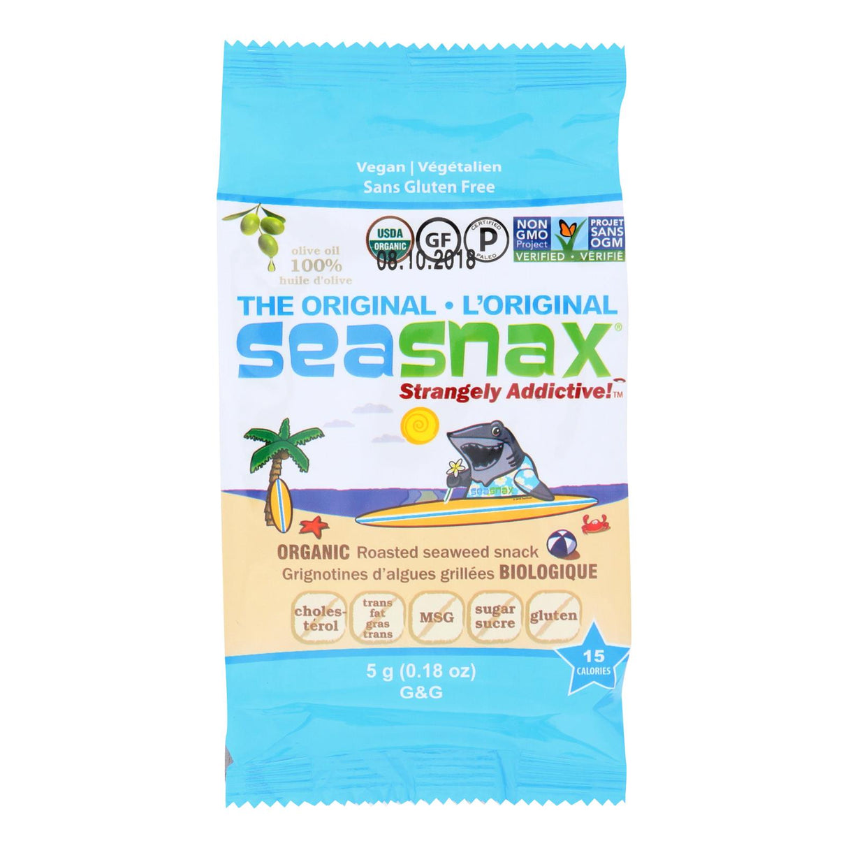 Seasnax Organic Original Roasted Seaweed Snack, 24-Pack, 0.18 Oz. Each - Cozy Farm