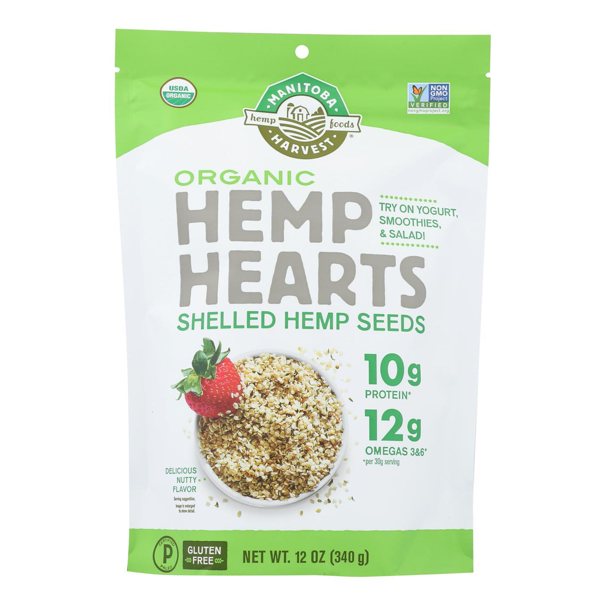 Manitoba Harvest Organic Hemp Hearts Shelled Hemp Seed, 12 Oz, Pack of 6 - Cozy Farm