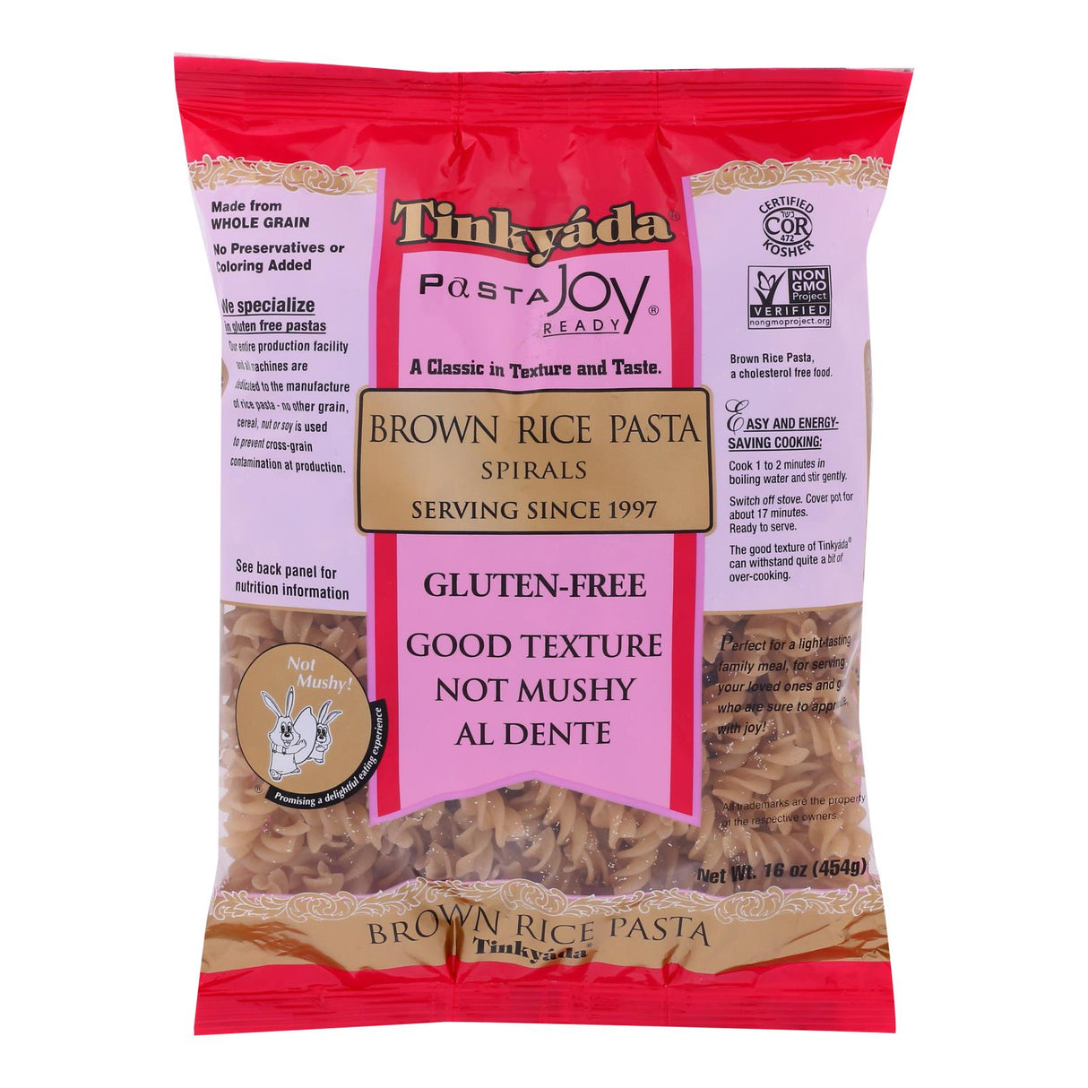 Tinkyada Gluten-Free Organic Brown Rice Spirals (12 Pack, 16 Oz. Each) - Cozy Farm
