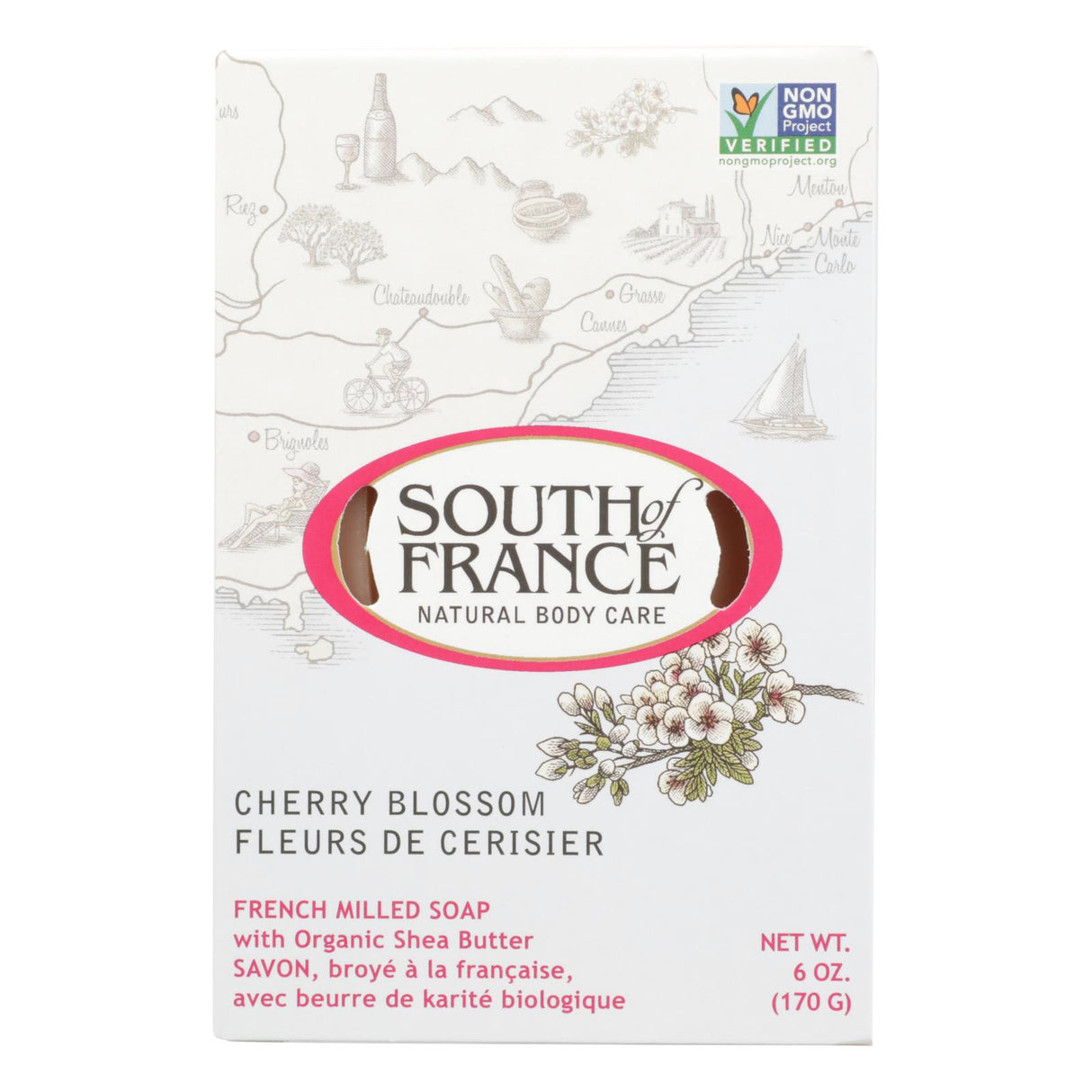 South Of France Cherry Blossom Bar Soap, 6 Oz. - Cozy Farm