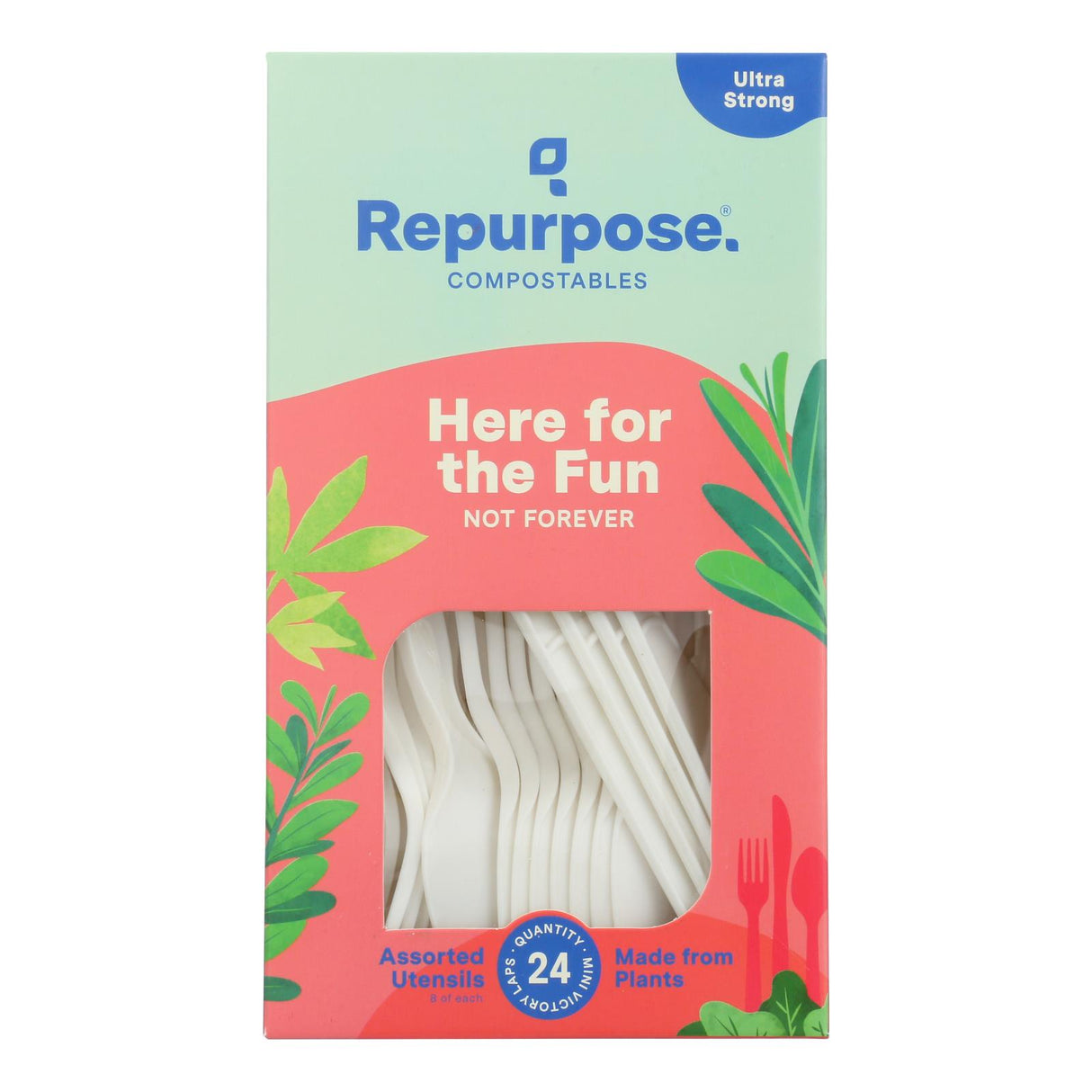 Repurpose Plant-Based High-Heat Utensils Set (Case of 20, 24-Count) - Cozy Farm