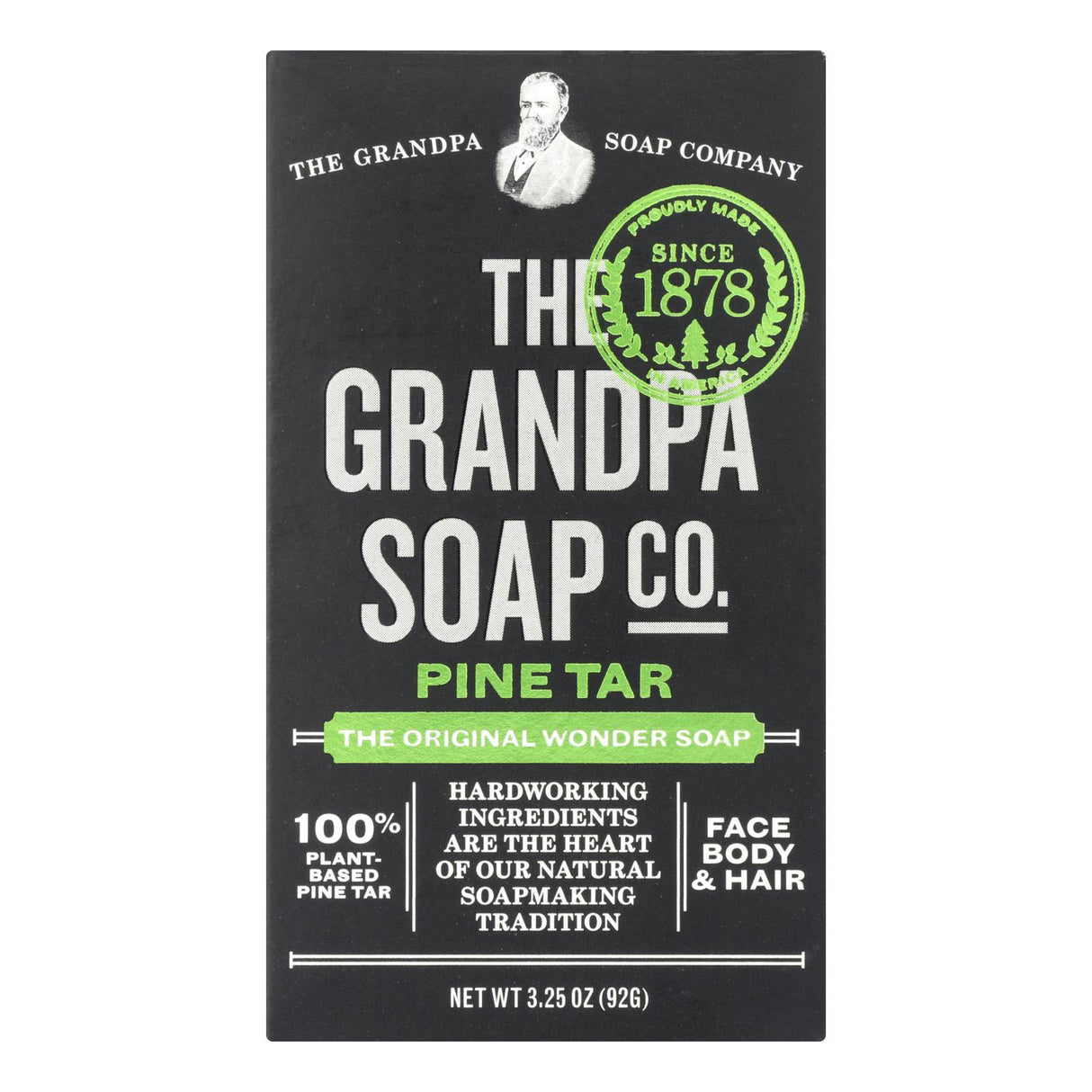 Grandpa's Pine Tar Bar Soap - 3.25 Oz Refreshing Antibacterial Cleansing - Cozy Farm